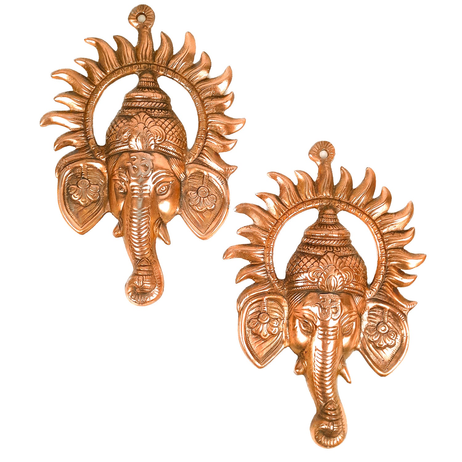Ganeshji Face Wall Hanging - Living Room Decor - 12 Inch - Apkamart #Style_pack of 2
