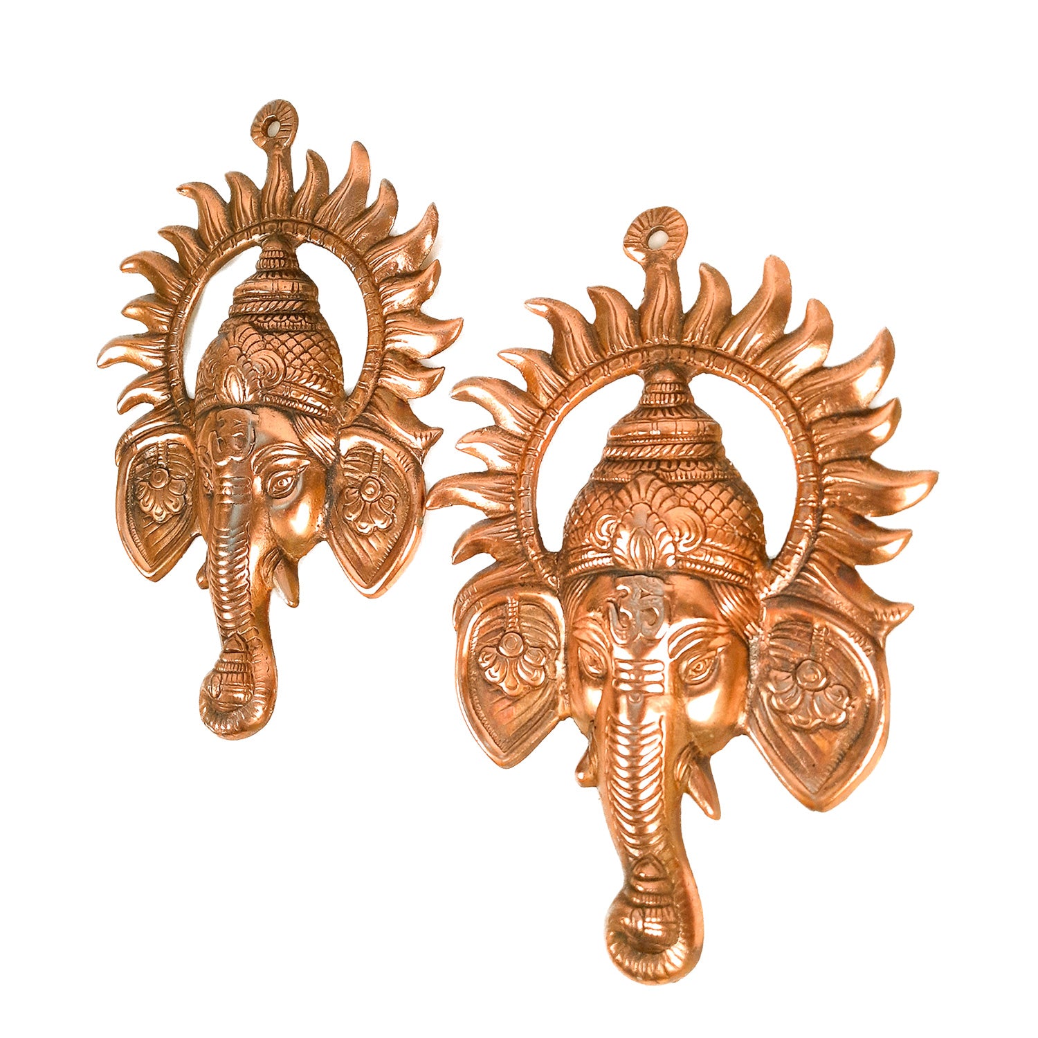 Ganeshji Face Wall Hanging - Living Room Decor - 12 Inch - Apkamart #Style_pack of 2