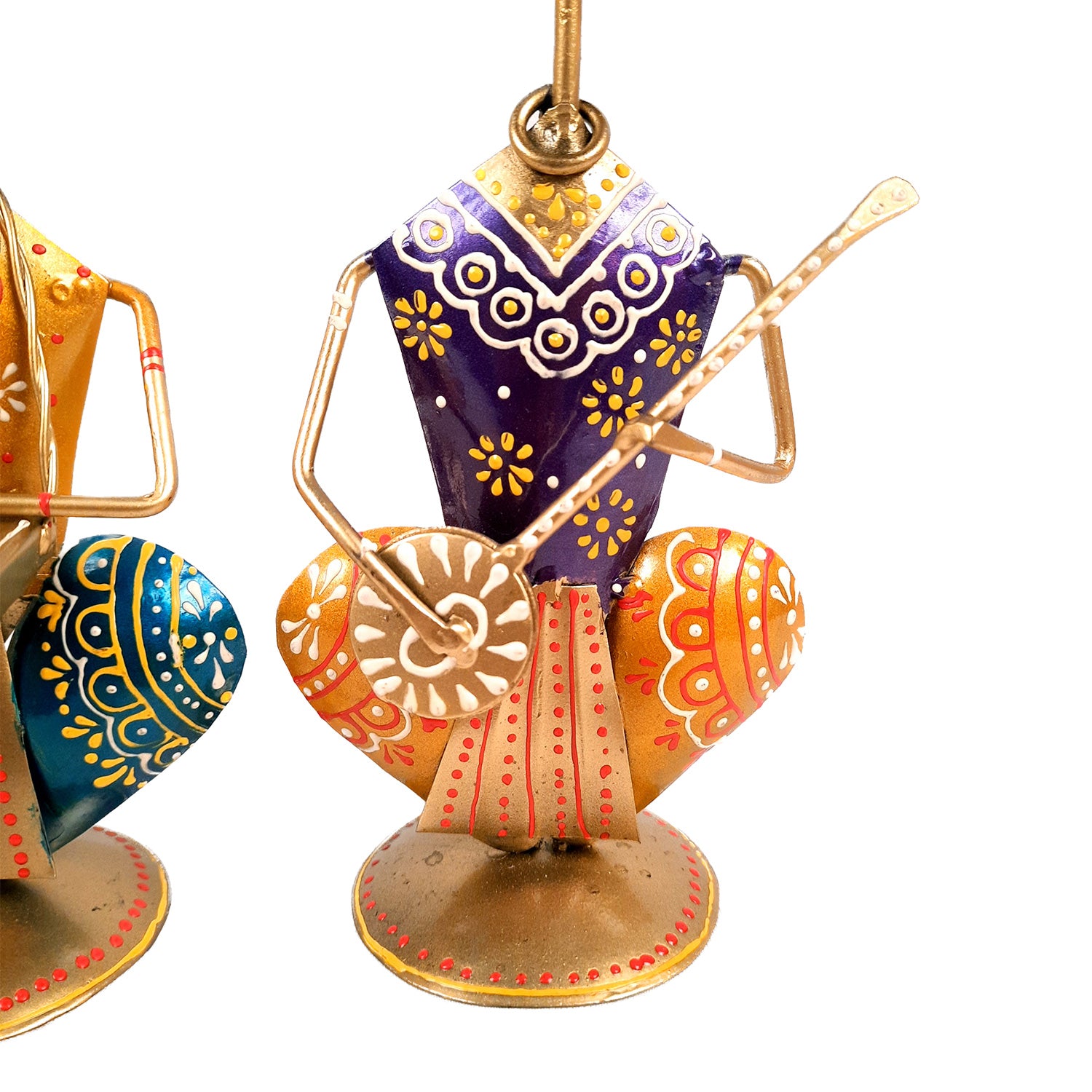 Decorative Musician-Human Figurines Table Decor - 9 Inch (Set of 3)-Apkamart #color_Golden