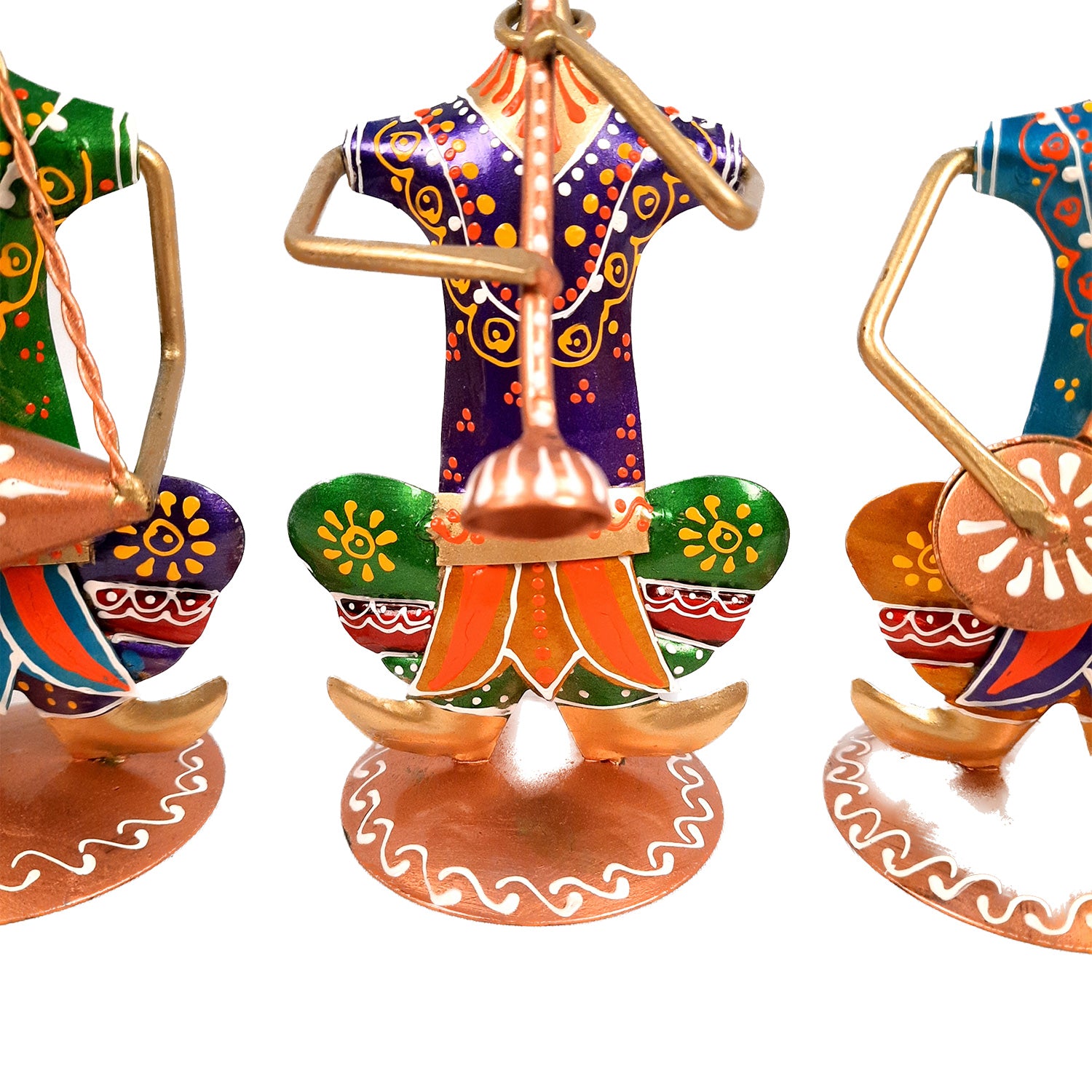Pagdi Musician Human Figurines Showpiece - for Side Table Decoration - 8 inch-Apkamart #color_Golden