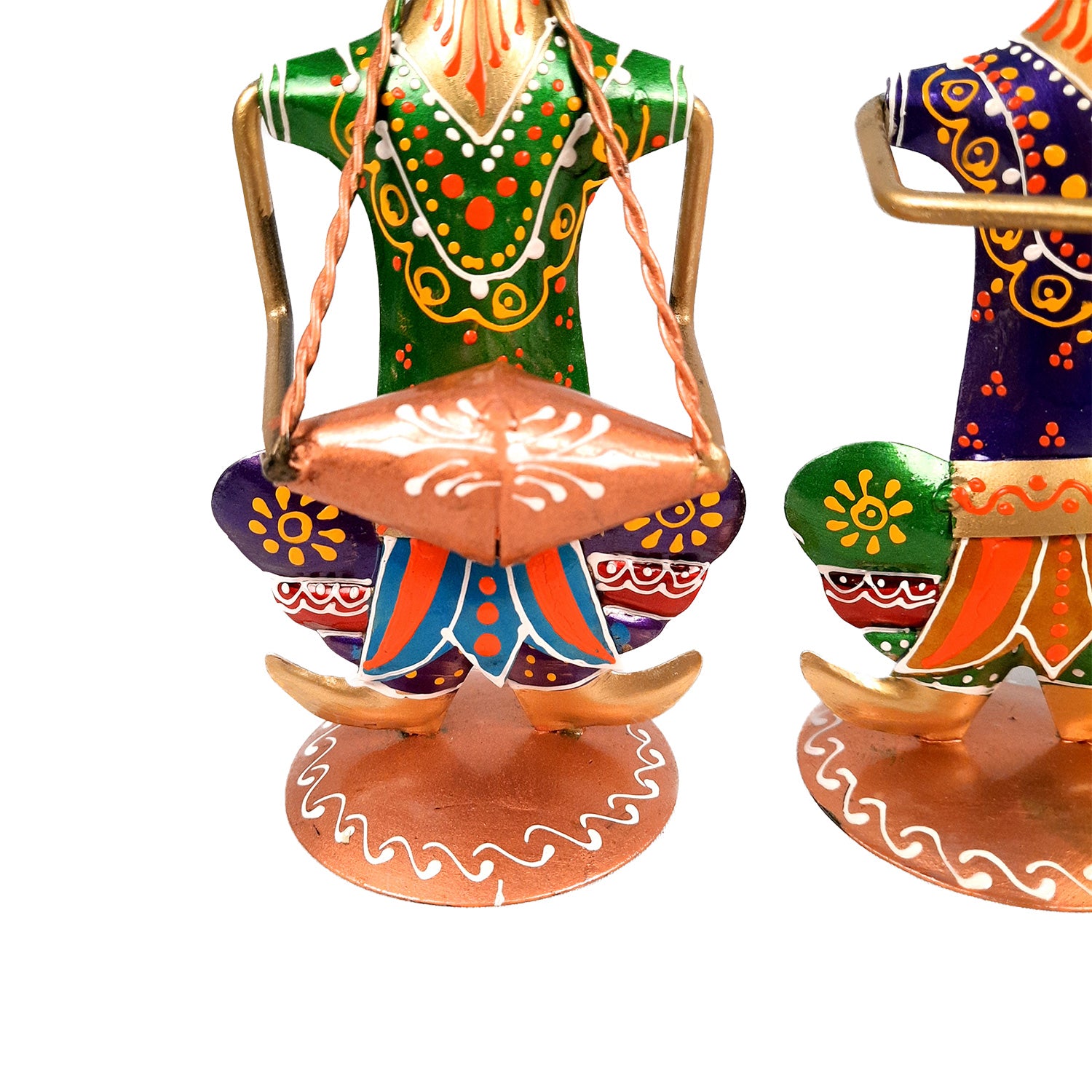 Pagdi Musician Human Figurines Showpiece - for Side Table Decoration - 8 inch-Apkamart #color_Golden
