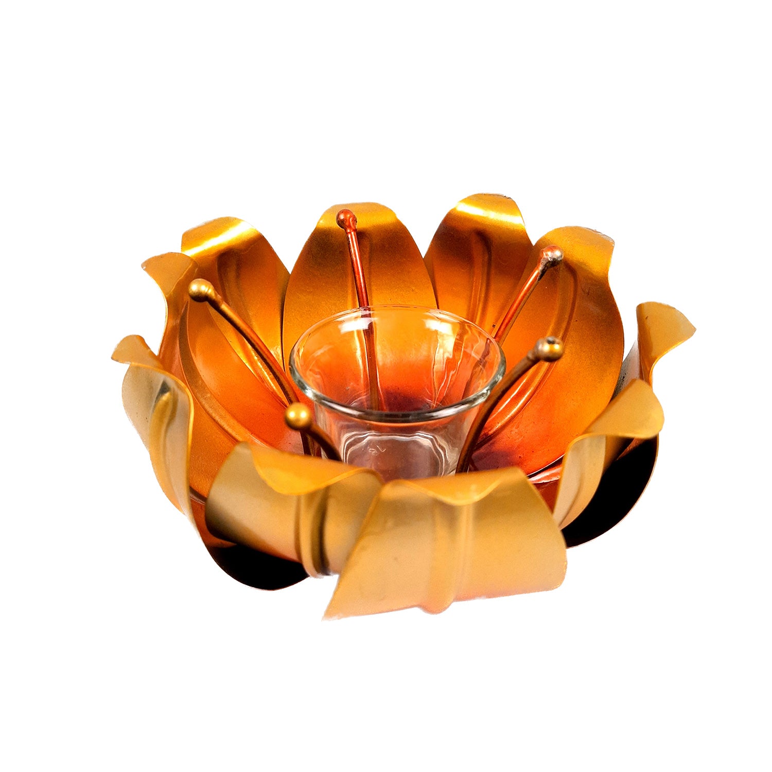 Decorative Lotus T Light Candle Holder- 4 inch-Apkamart