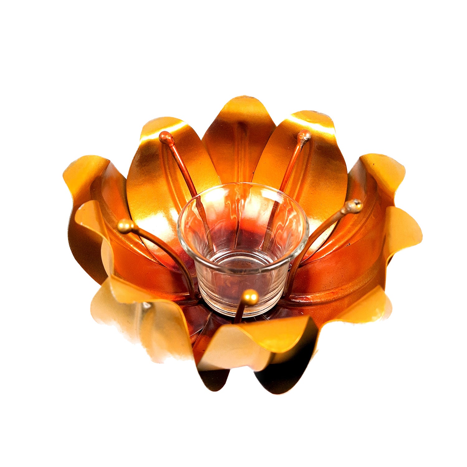 Decorative Lotus T Light Candle Holder- 4 inch-Apkamart