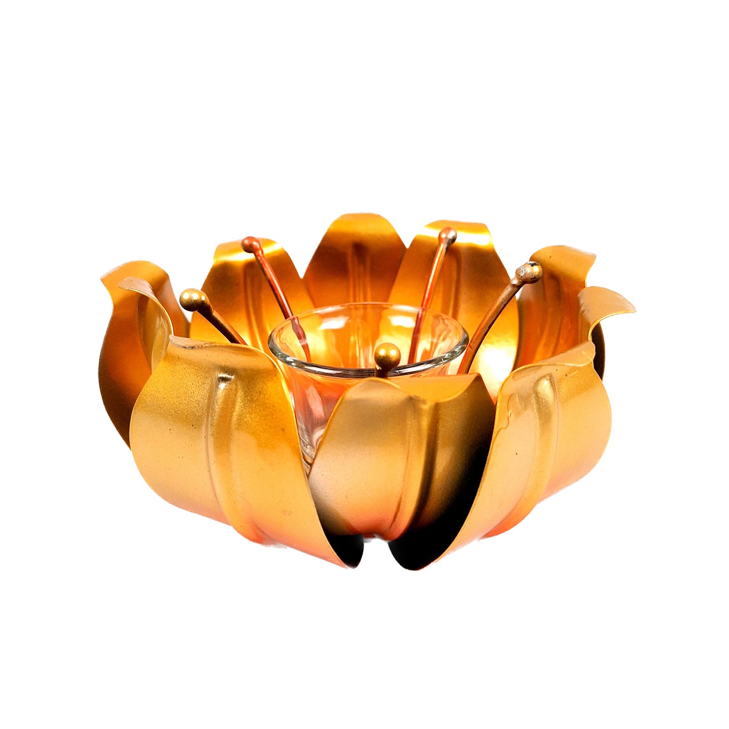 Decorative Lotus T Light Candle Holder- 4 inch-Apkamart