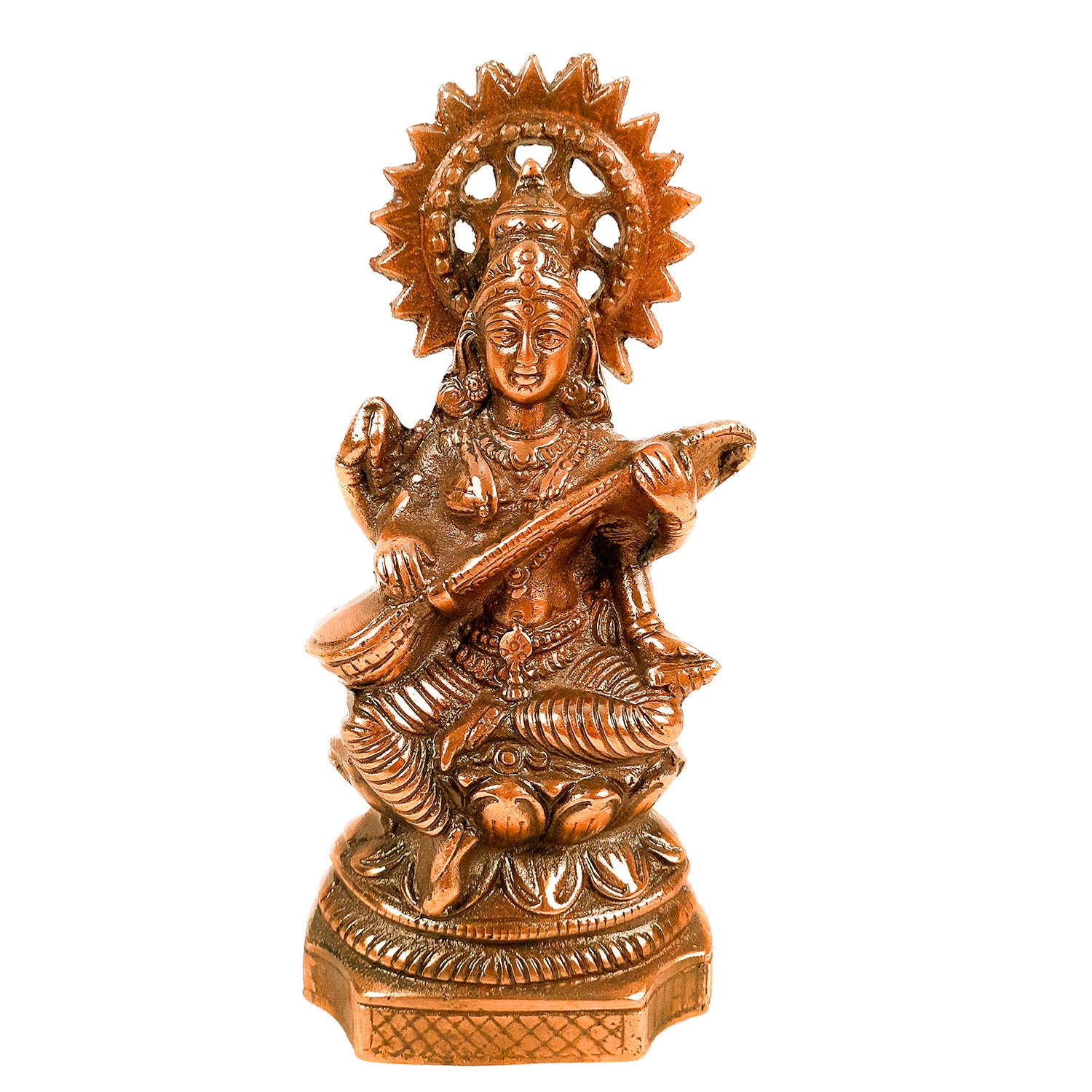 Goddess Saraswati Statue - For Home, Temple, School & Office Decor - 10 inch - apkamart