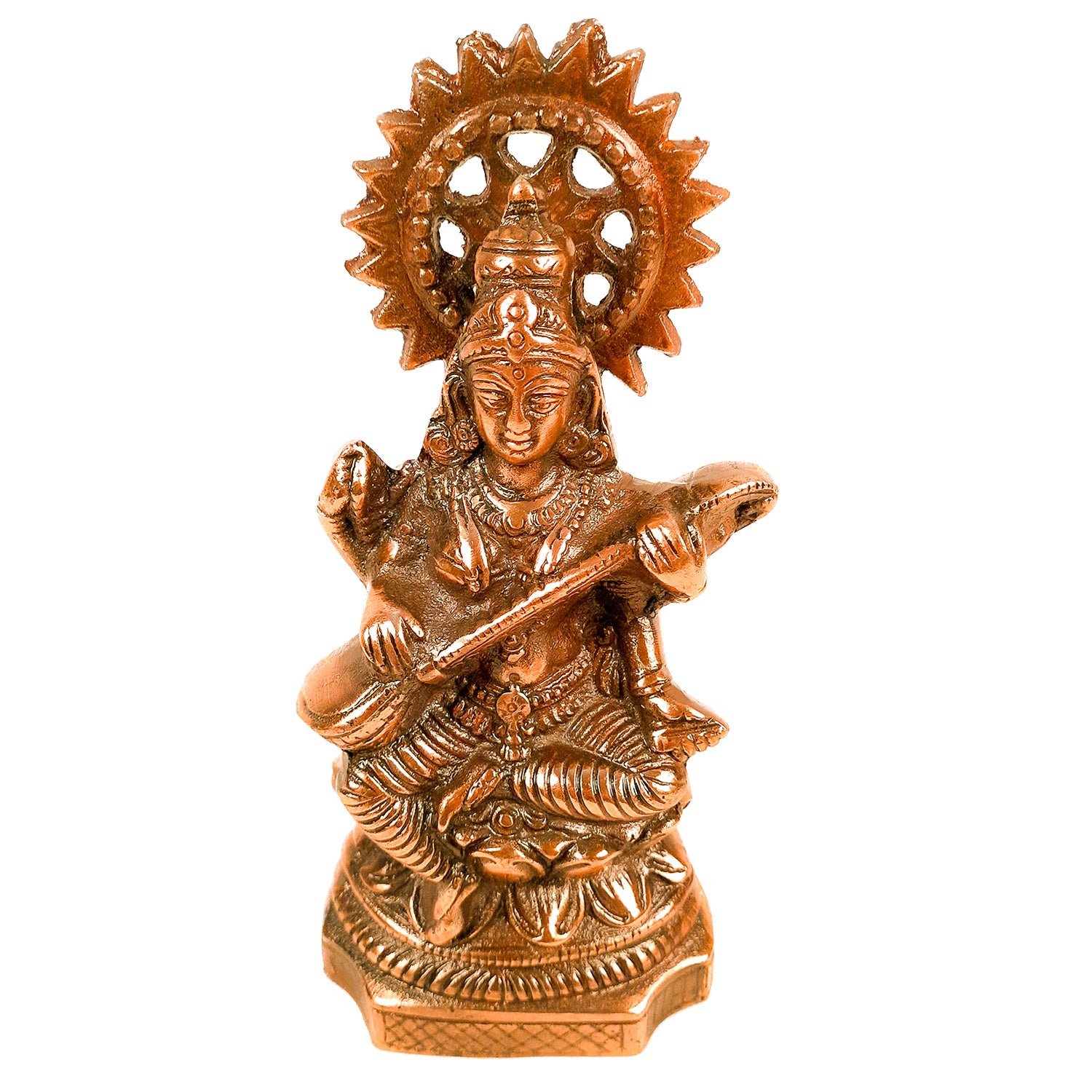 Goddess Saraswati Statue - For Home, Temple, School & Office Decor - 10 inch - apkamart