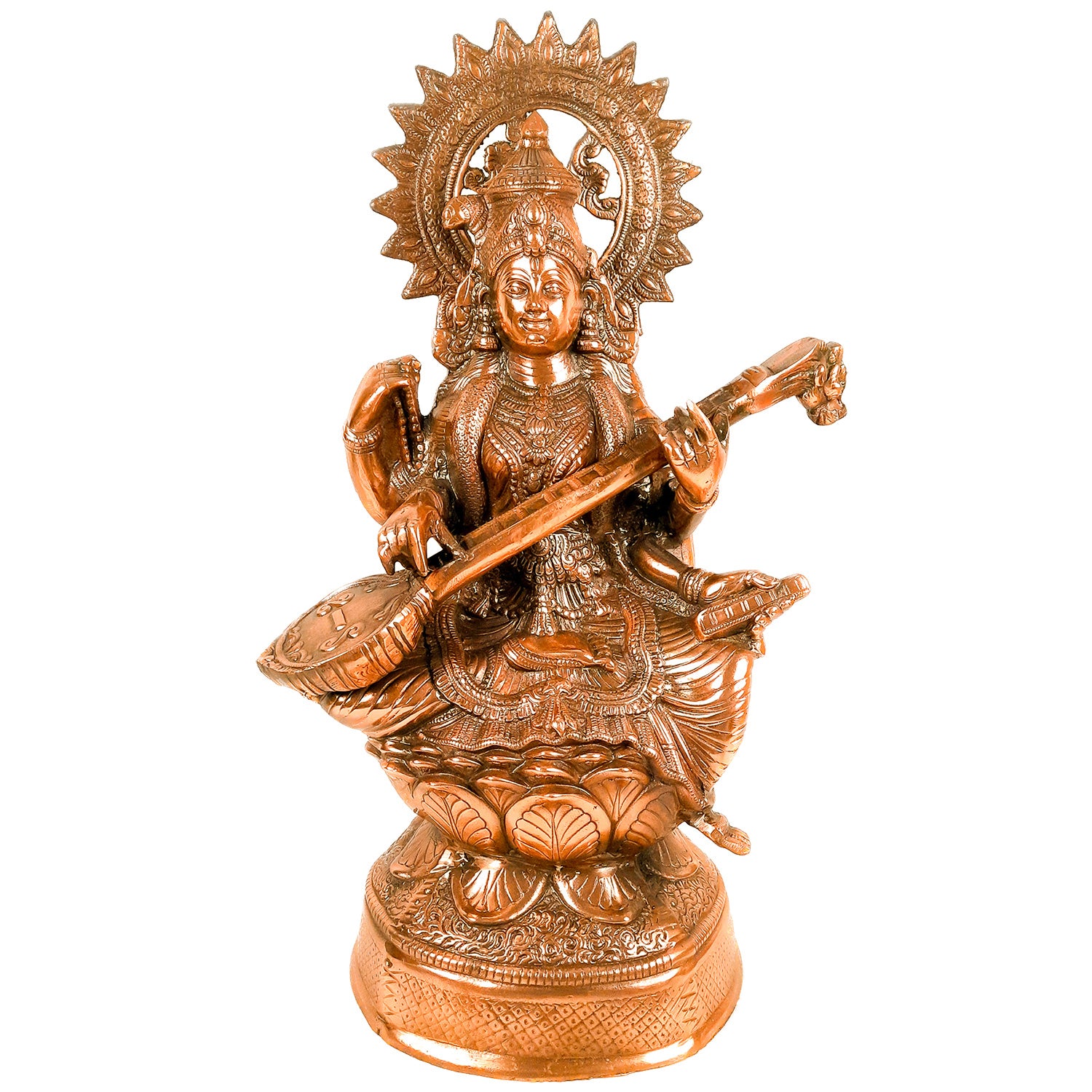 Saraswati Ji Statue | Goddess Sarasvati Idol- for Home, Puja, Temple, Office, Religious Decor & Gifts - Apkamart