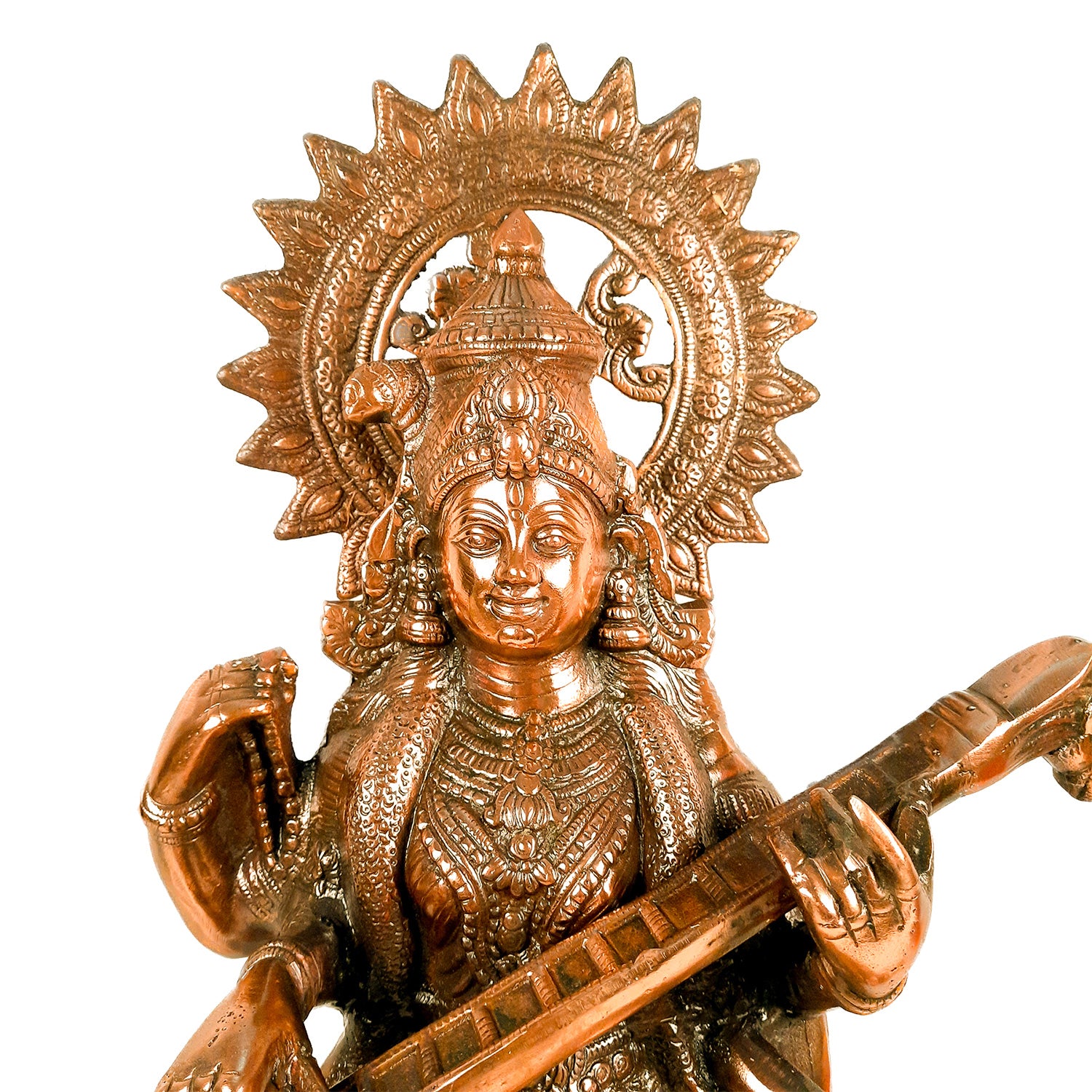 Saraswati Ji Statue | Goddess Sarasvati Idol- for Home, Puja, Temple, Office, Religious Decor & Gifts - Apkamart