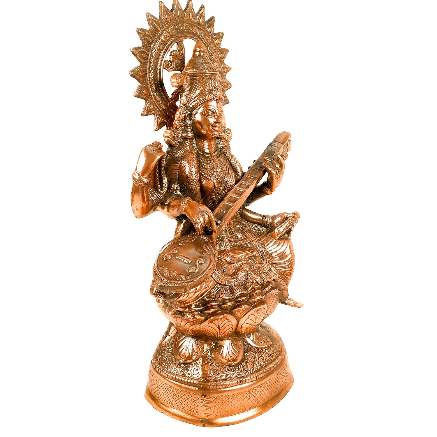 Saraswati Ji Statue | Goddess Sarasvati Idol- for Home, Puja, Temple, Office, Religious Decor & Gifts - Apkamart