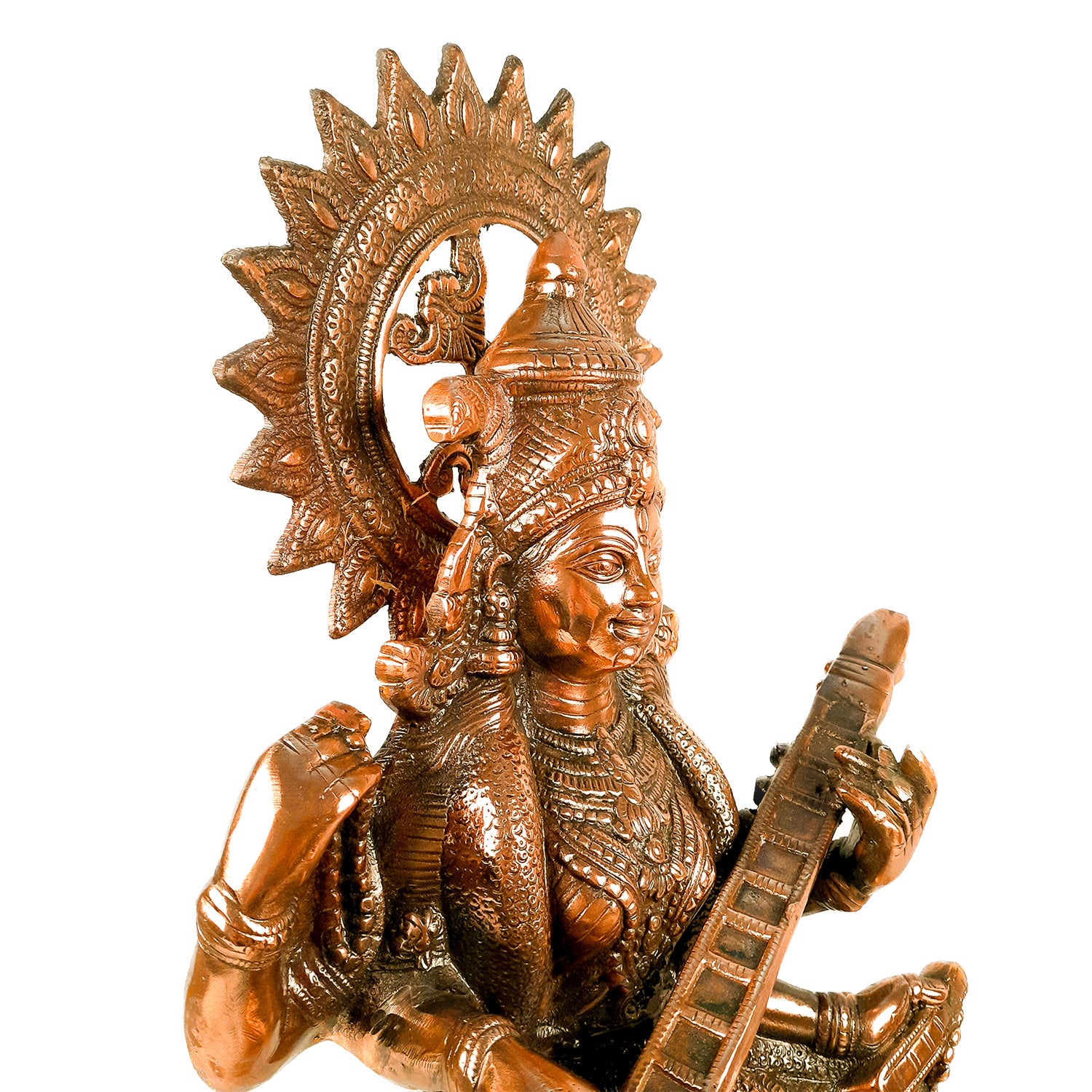 Saraswati Ji Statue | Goddess Sarasvati Idol- for Home, Puja, Temple, Office, Religious Decor & Gifts - Apkamart