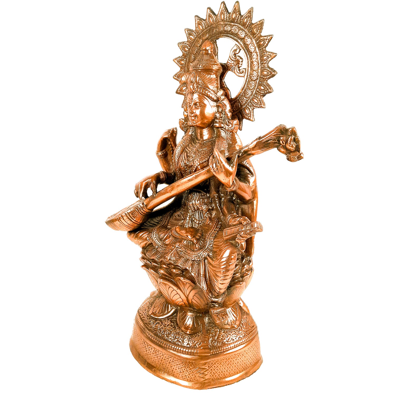 Saraswati Ji Statue | Goddess Sarasvati Idol- for Home, Puja, Temple, Office, Religious Decor & Gifts - Apkamart