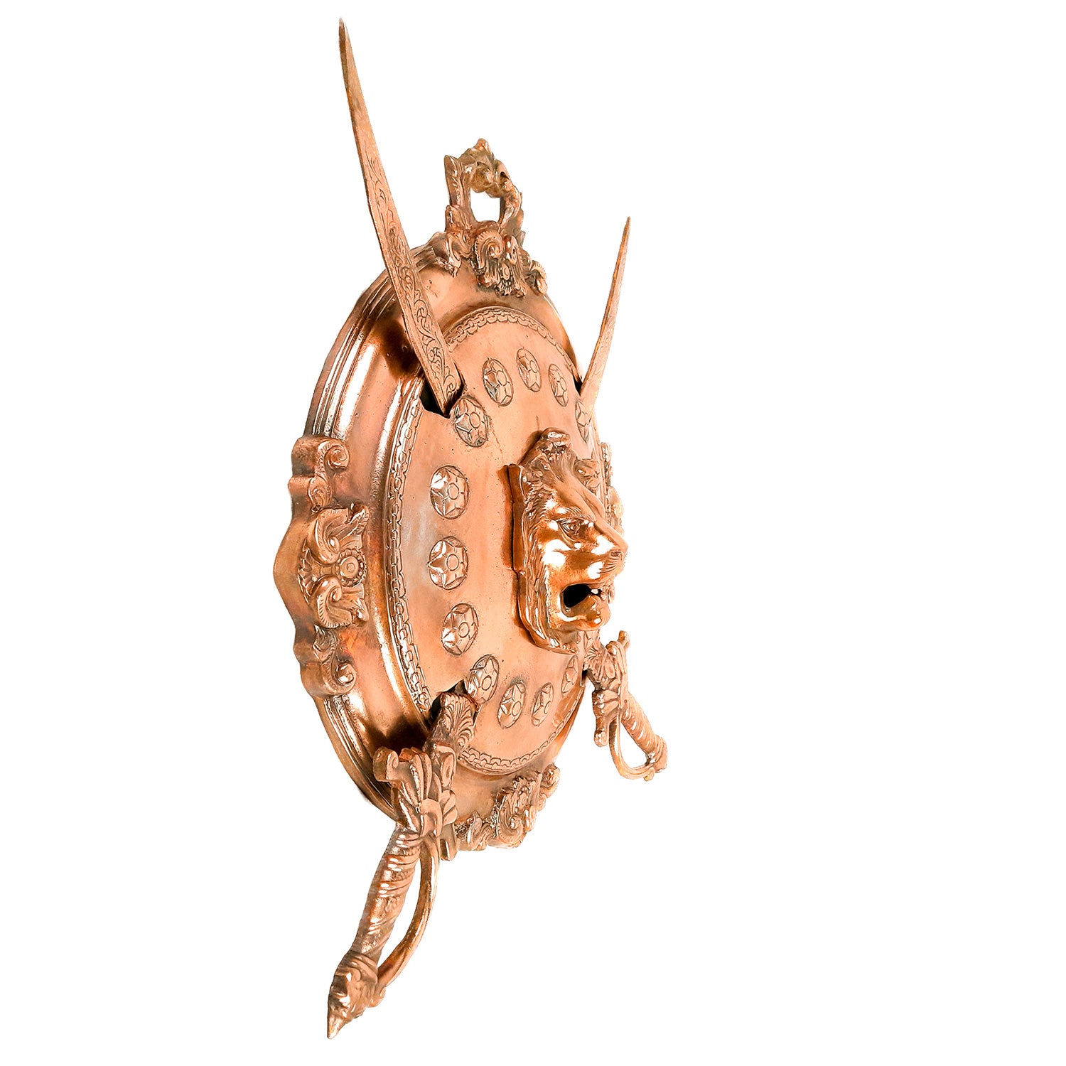 Dhal Talwar Wall Hanging - Lion Design - For Home & Wall Decor, Living Room Decoration - Apkamart