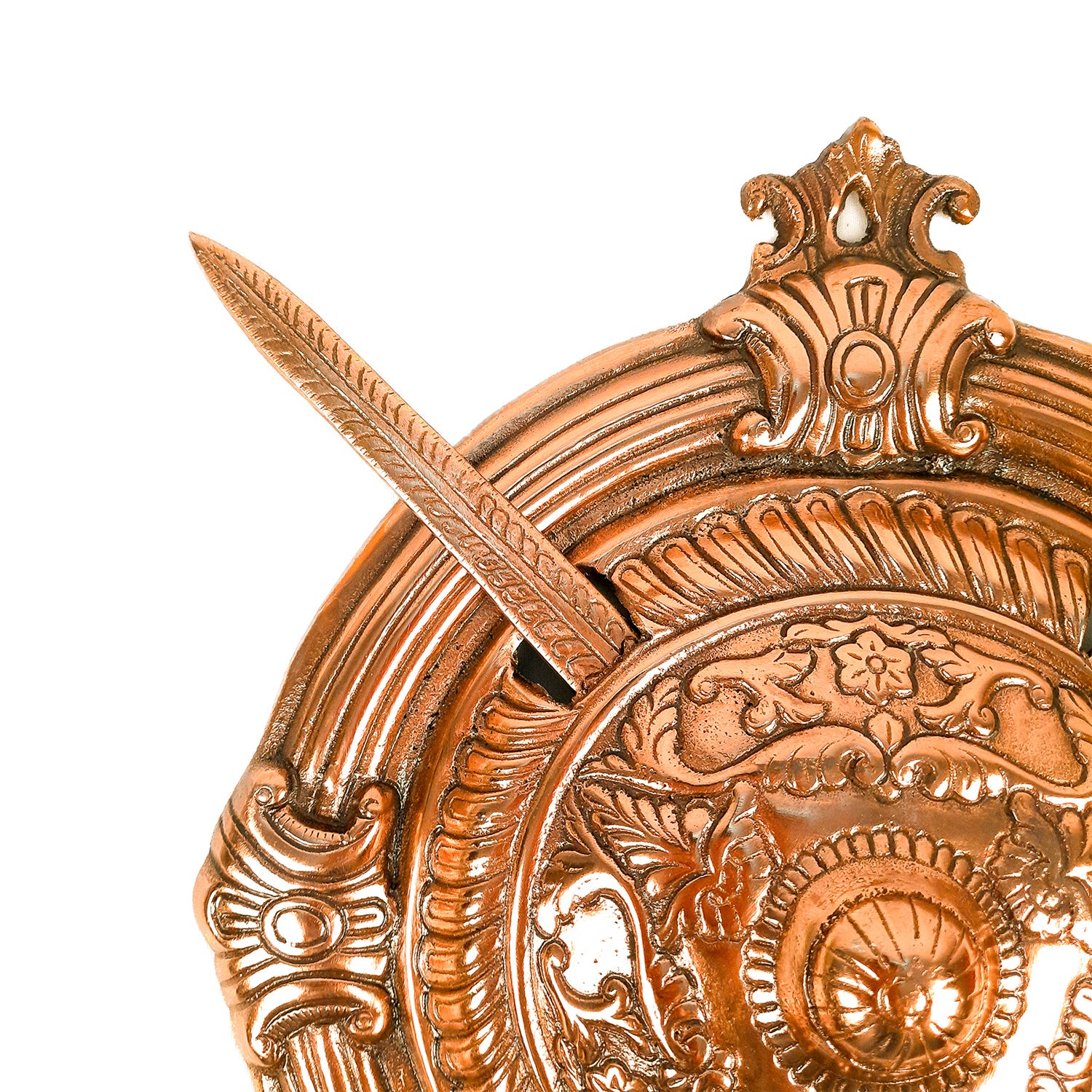 Samurai Dhal Talvar Set | Sword & Shield Wall Hanging - For Home & Wall Decor - 14 Inch - Apkamart