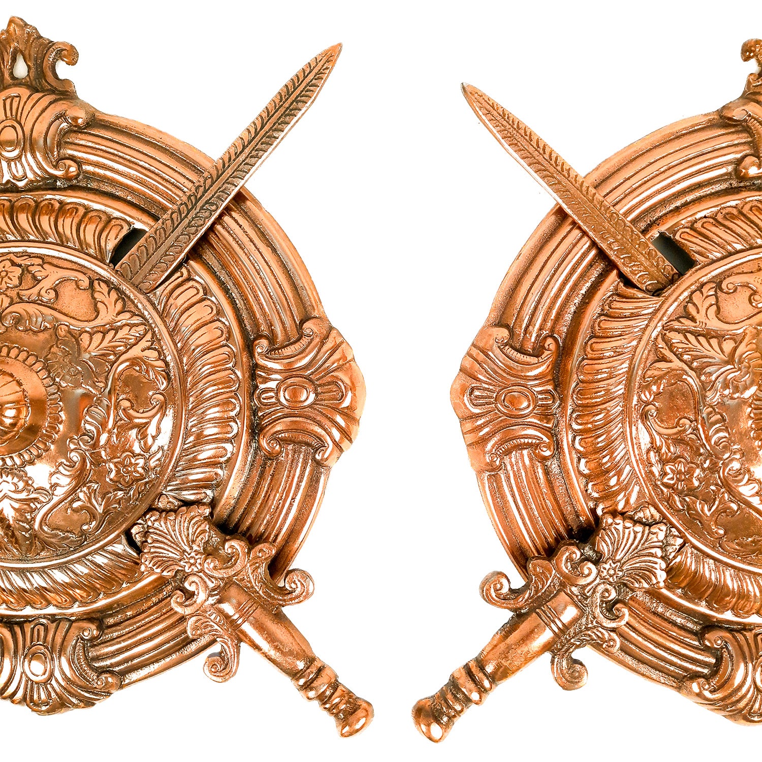 Samurai Dhal Talvar Set | Sword & Shield Wall Hanging - For Home & Wall Decor - 14 Inch - Apkamart
