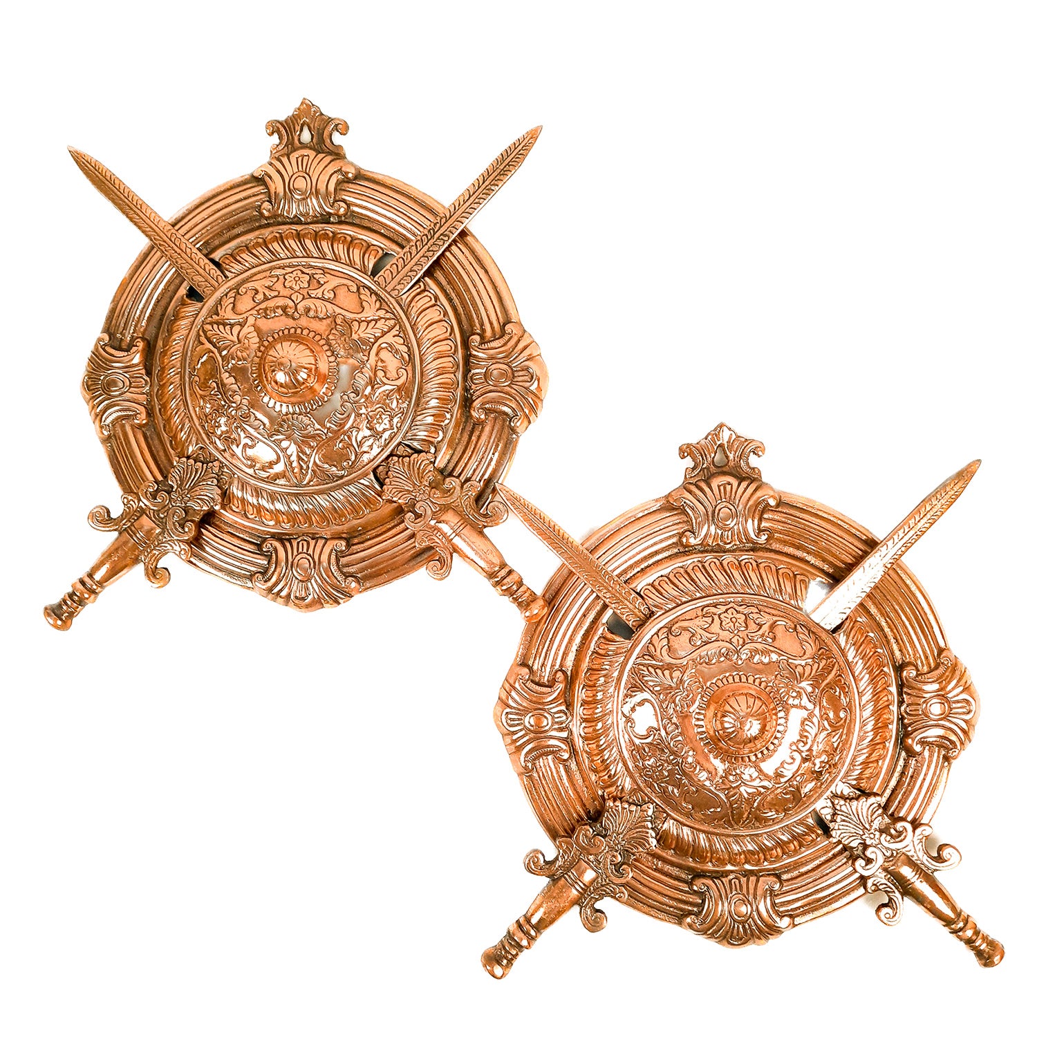 Samurai Dhal Talvar Set | Sword & Shield Wall Hanging - For Home & Wall Decor - 14 Inch - Apkamart