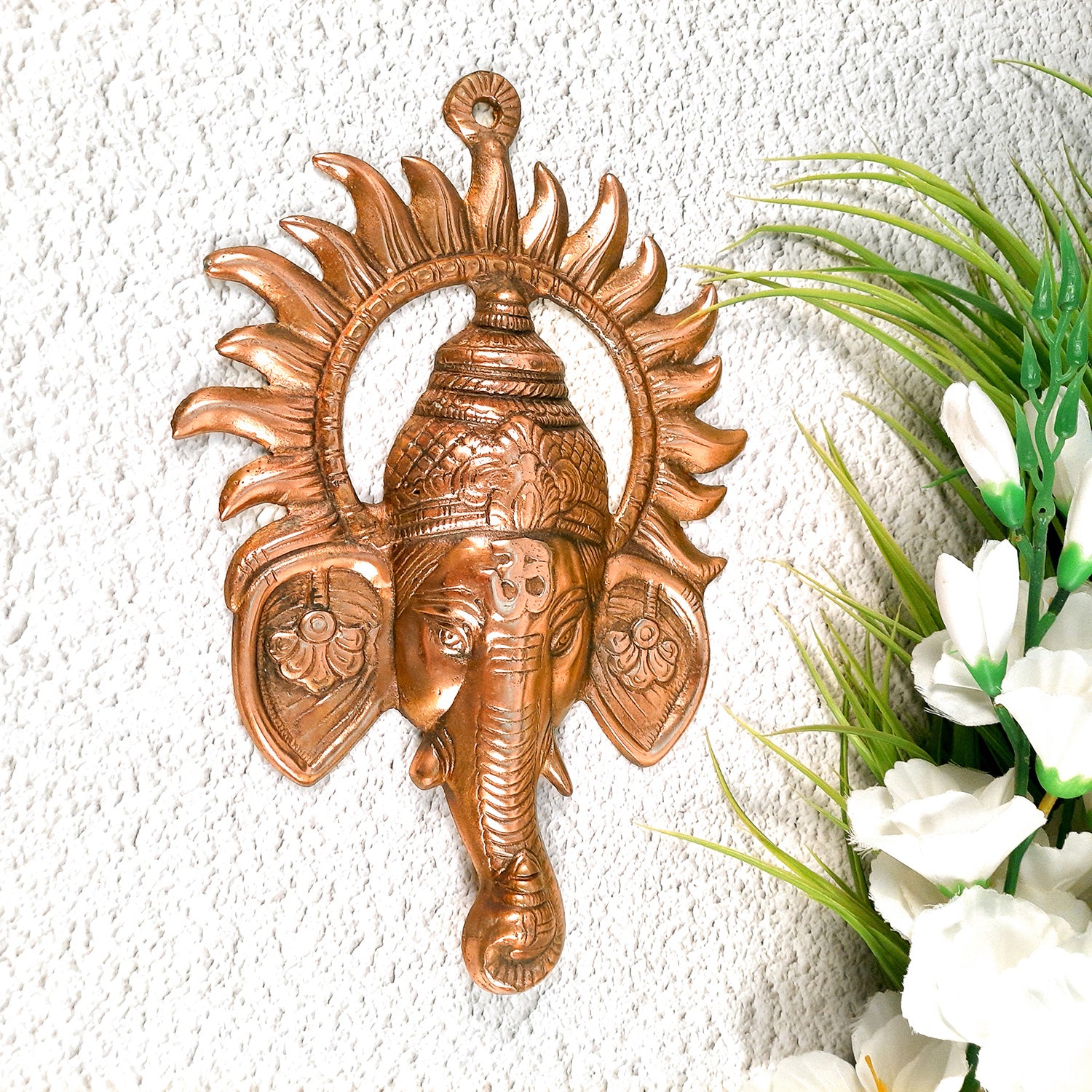 Ganeshji Face Wall Hanging - Living Room Decor - 12 Inch - Apkamart #Style_pack of 1