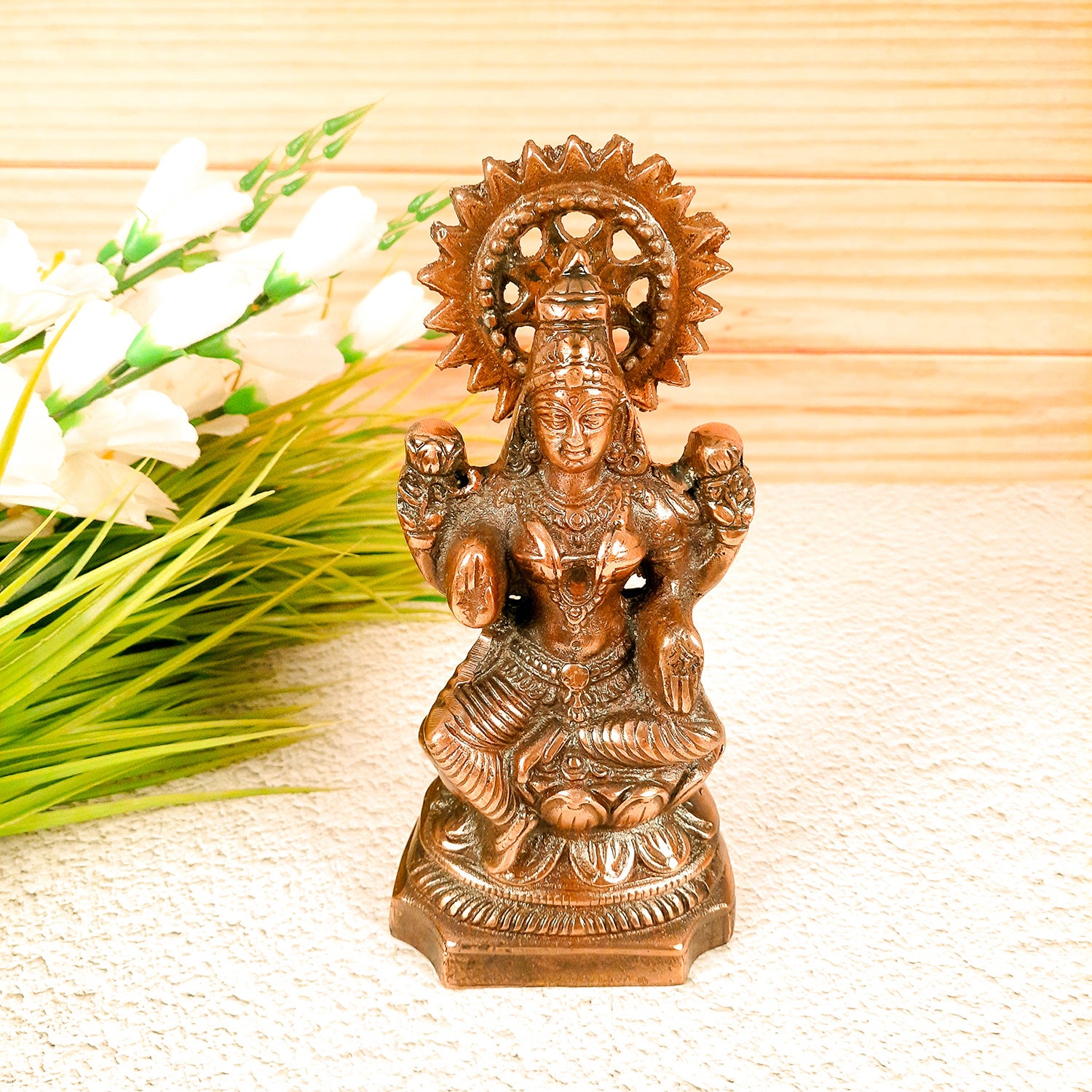 Goddess Laxmi Idol | Laxmi Ji Murti - for Home Decor, Pooja, Office & Gifts - 10 Inch- Apkamart