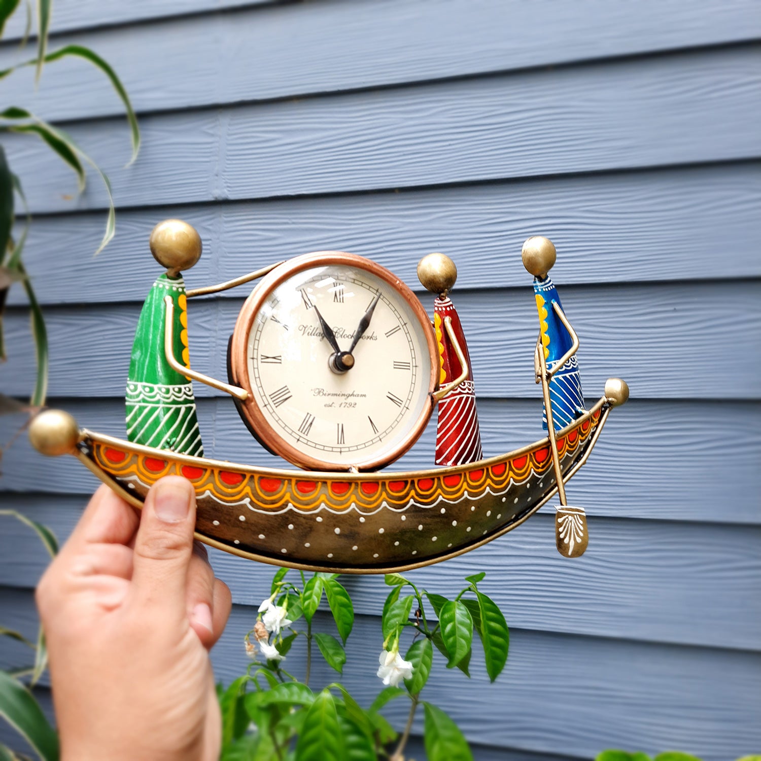 Decorative Boat Design Wall Clock | Wall Clock Decor - for Kids Room - 7 Inch-Apkamart #Color_Multicolor