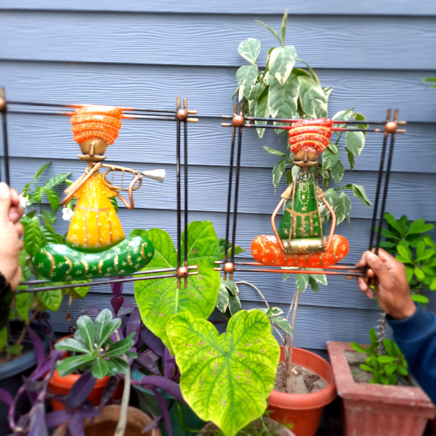 Traditional Musician Wall Hanging - For Home Decor & Gifts - 12 Inch - Set of 2- Apkamart