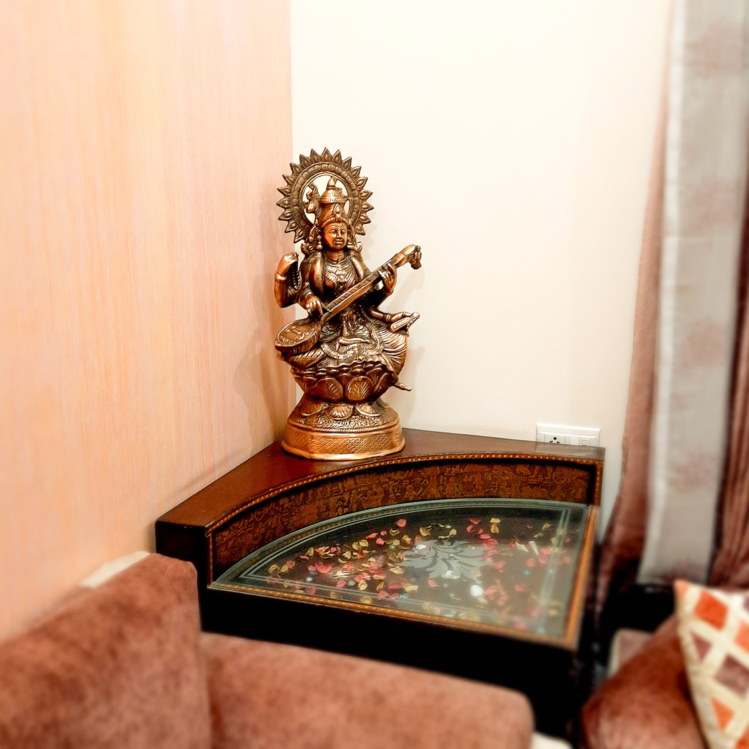 Saraswati Ji Statue | Goddess Sarasvati Idol- for Home, Puja, Temple, Office, Religious Decor & Gifts - Apkamart