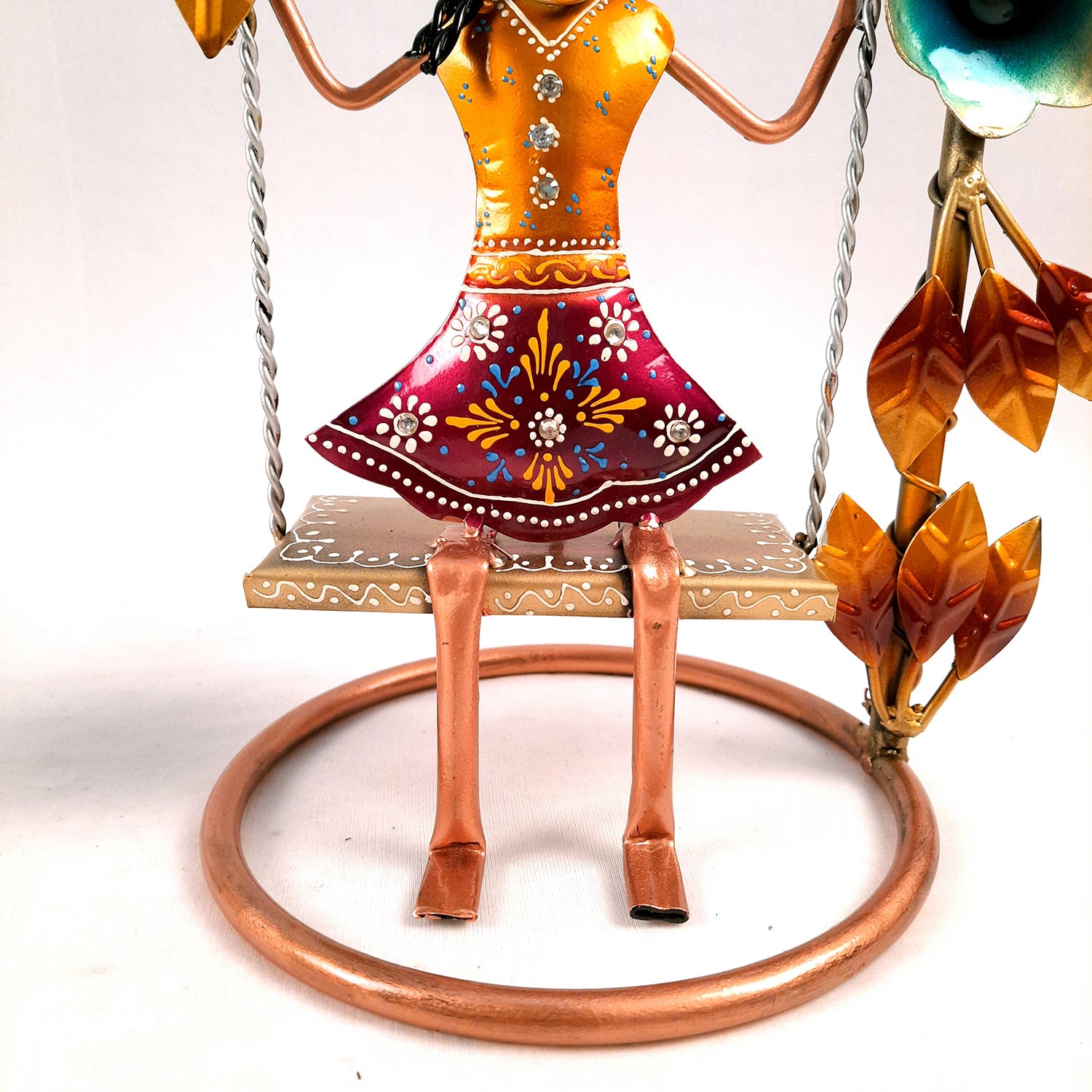 Doll on Decorative Jhula - Female Figurines - for Side Table Decoration - 14 Inch (Set of 2)-Apkamart