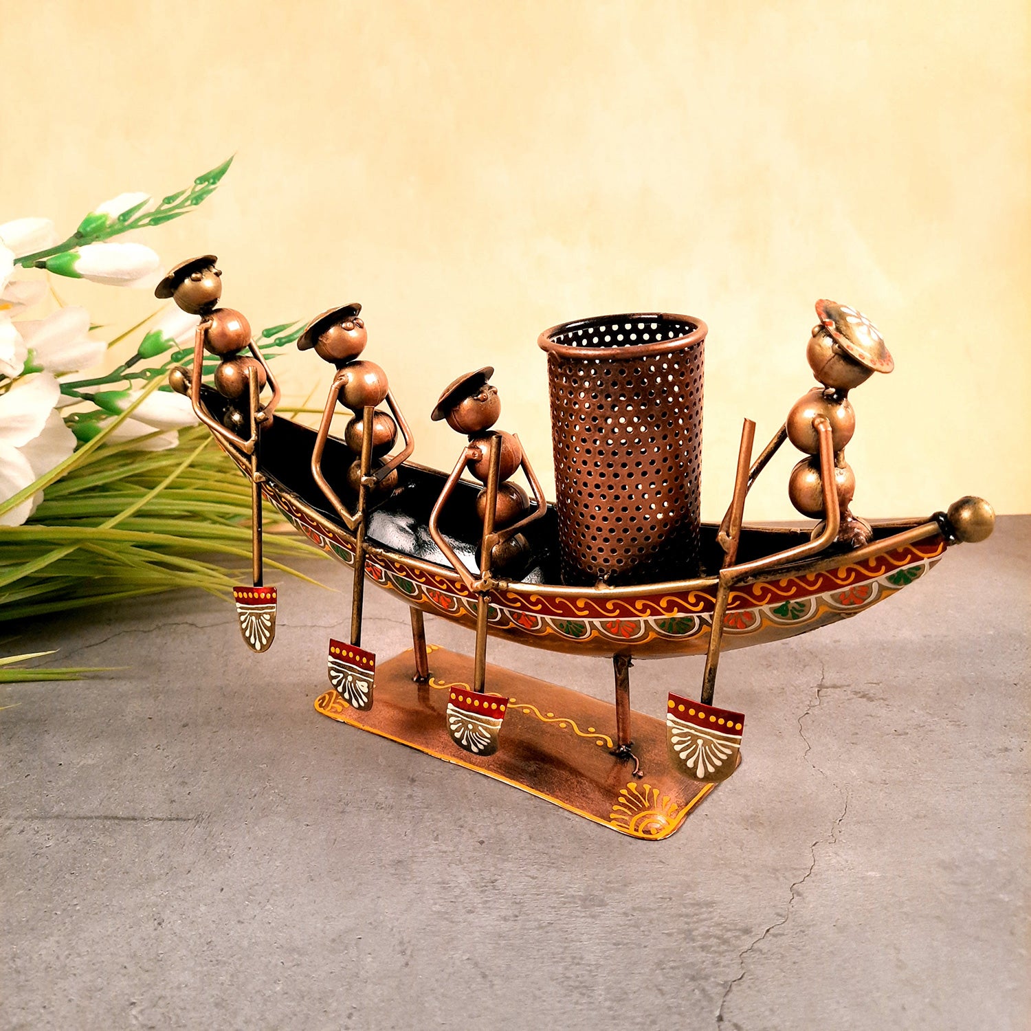 Boat Pen Holder |For pen & Pencil - Boat Design - 11 Inch-Apkamart