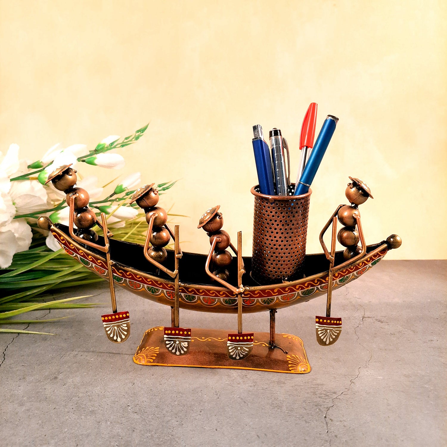 Boat Pen Holder |For pen & Pencil - Boat Design - 11 Inch-Apkamart