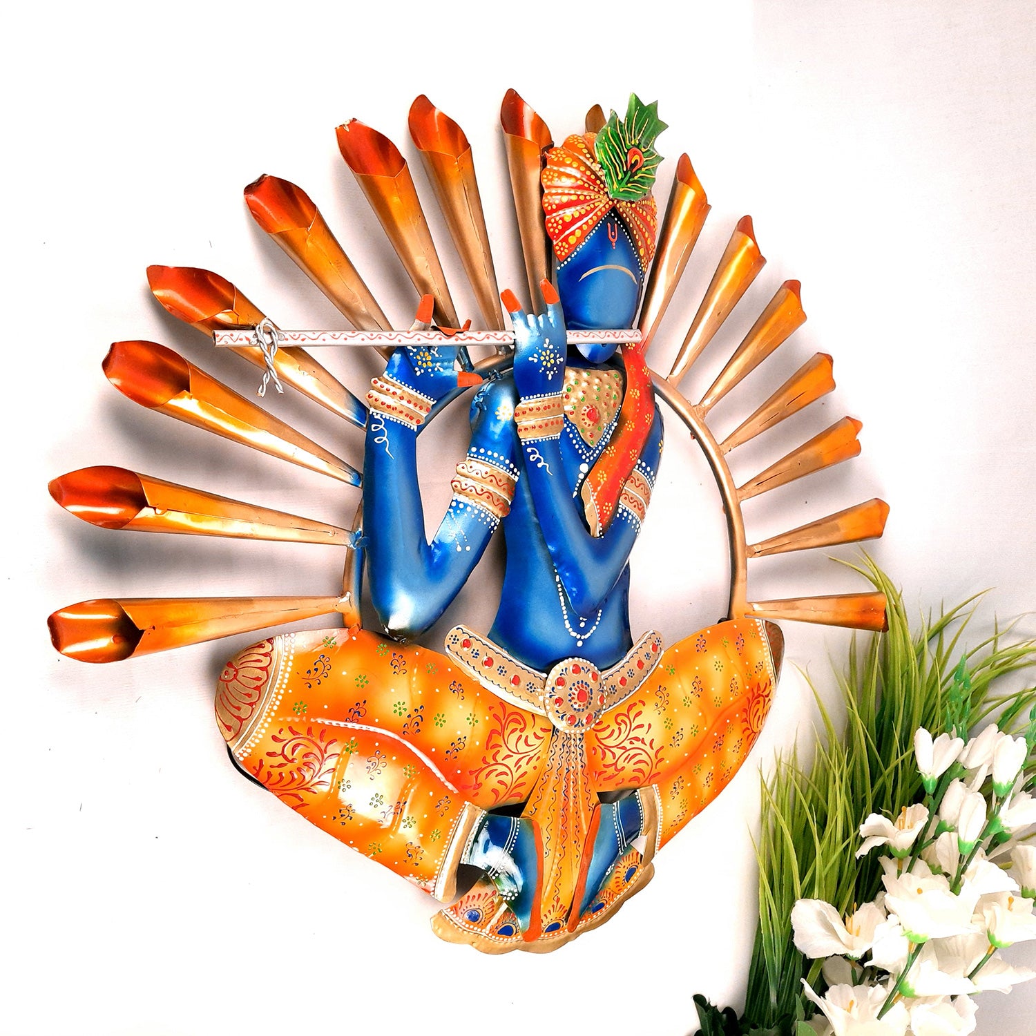 LED Krishna Wall Hanging - Wall Decor & Office Decoration - 26 Inch-Apkamart