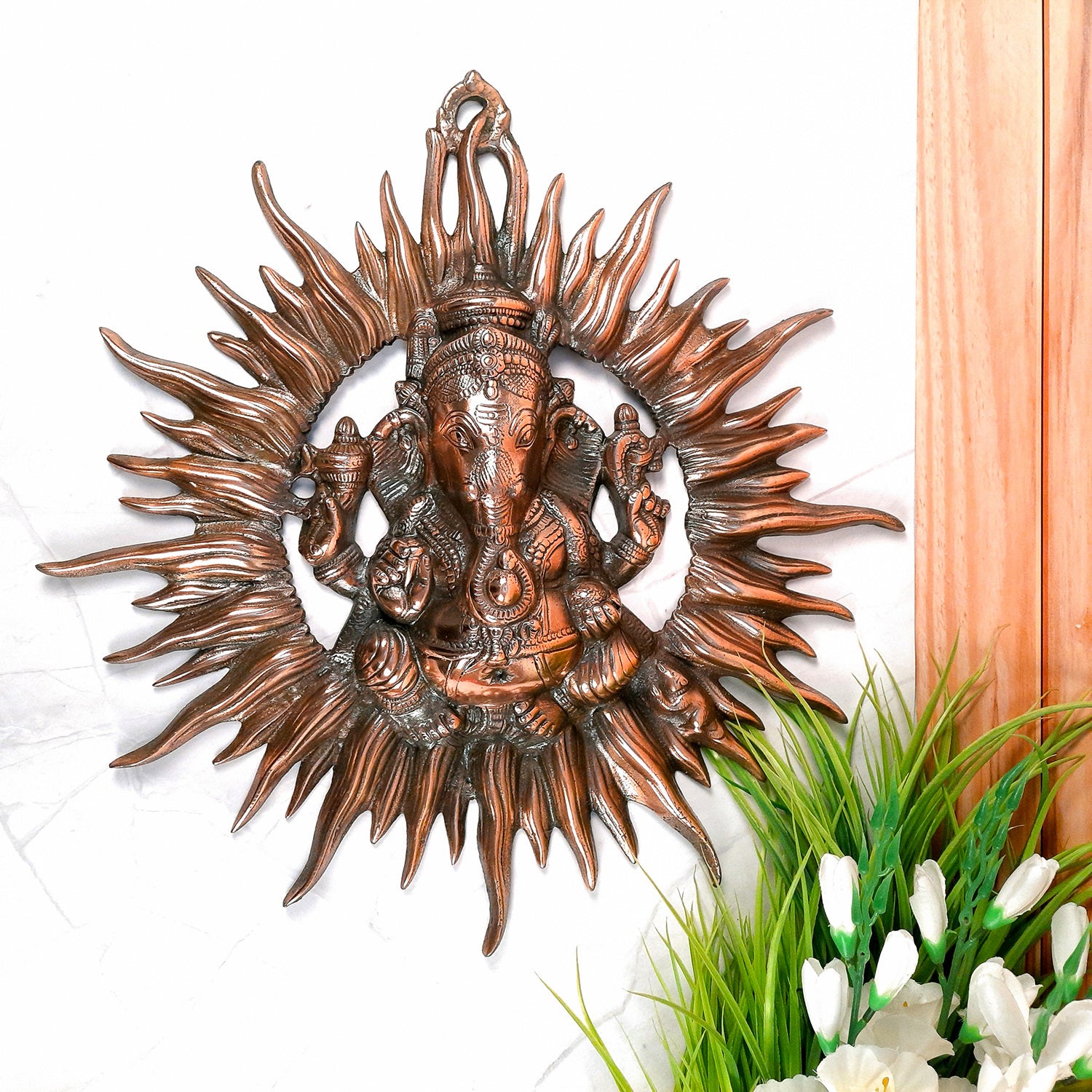 Ganesh Wall Decor | Metal Wall Decor - 21 Inch-Apkamart