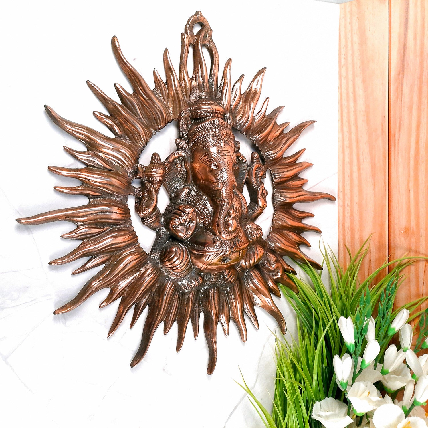Ganesh Wall Decor | Metal Wall Decor - 21 Inch-Apkamart