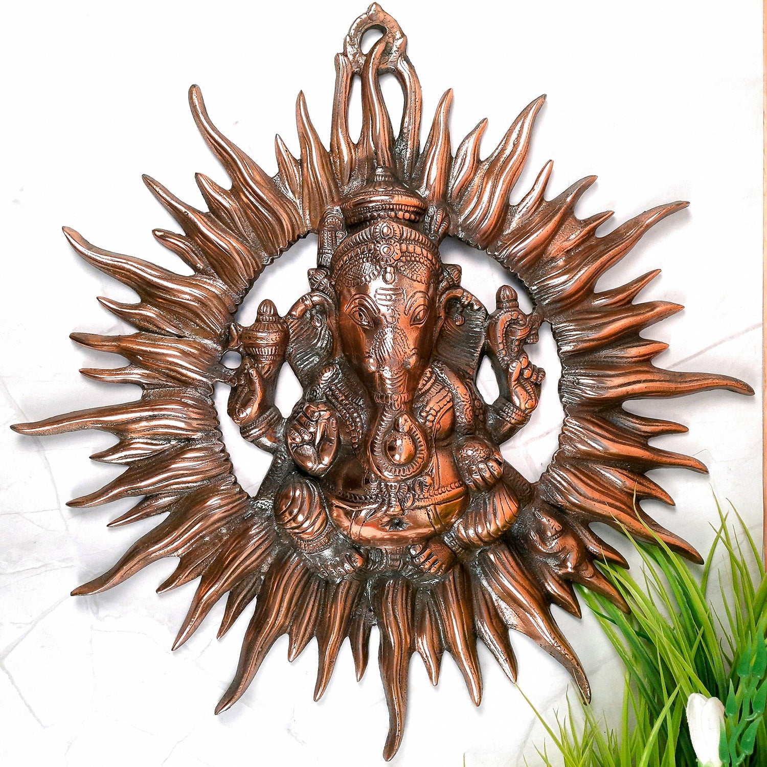 Ganesh Wall Decor | Metal Wall Decor - 21 Inch-Apkamart