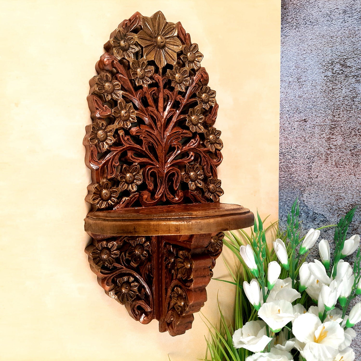 Wooden Wall Brackets Shelves - Living Room Decor - 18 Inch-Apkamart
