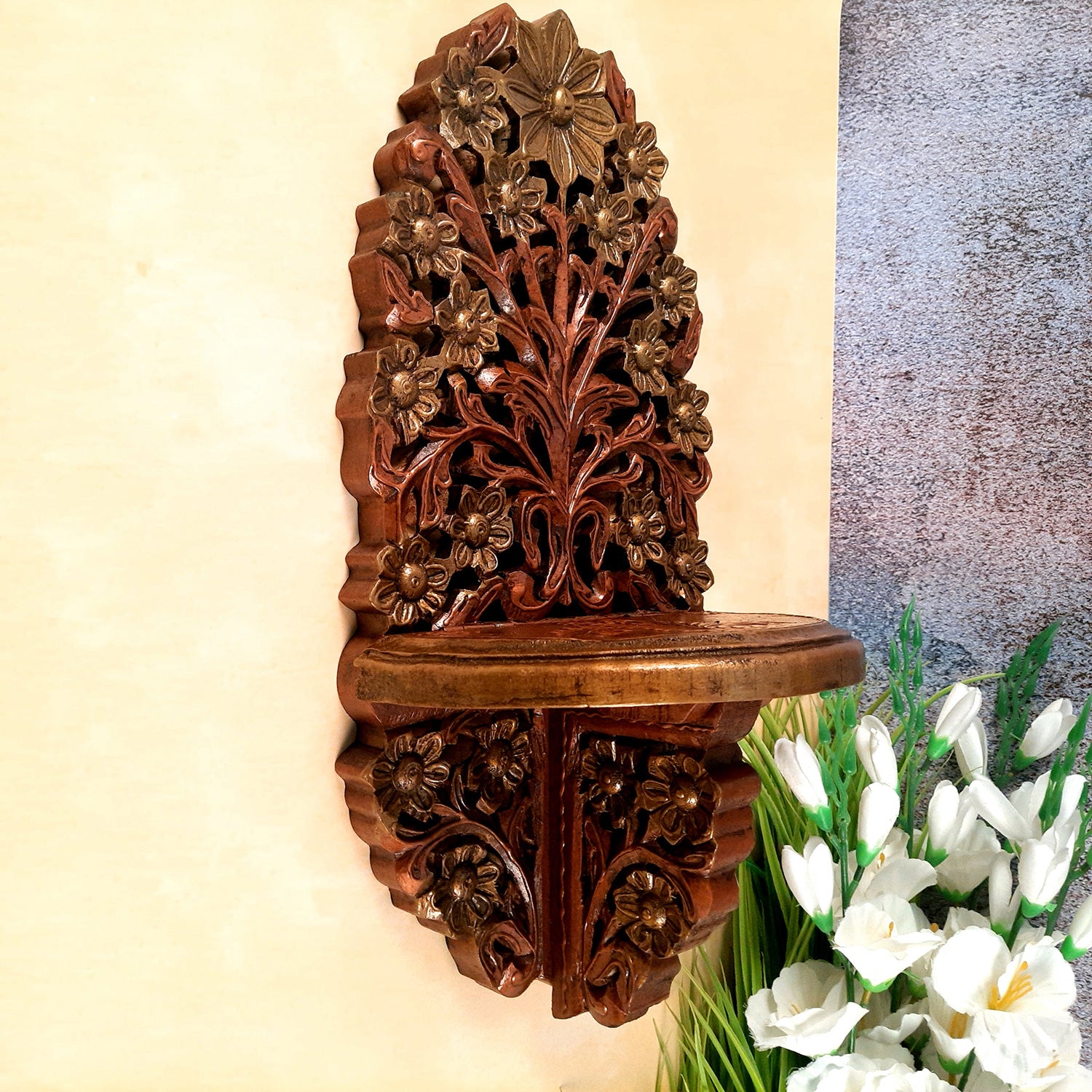 Wooden Wall Brackets Shelves - Living Room Decor - 18 Inch-Apkamart