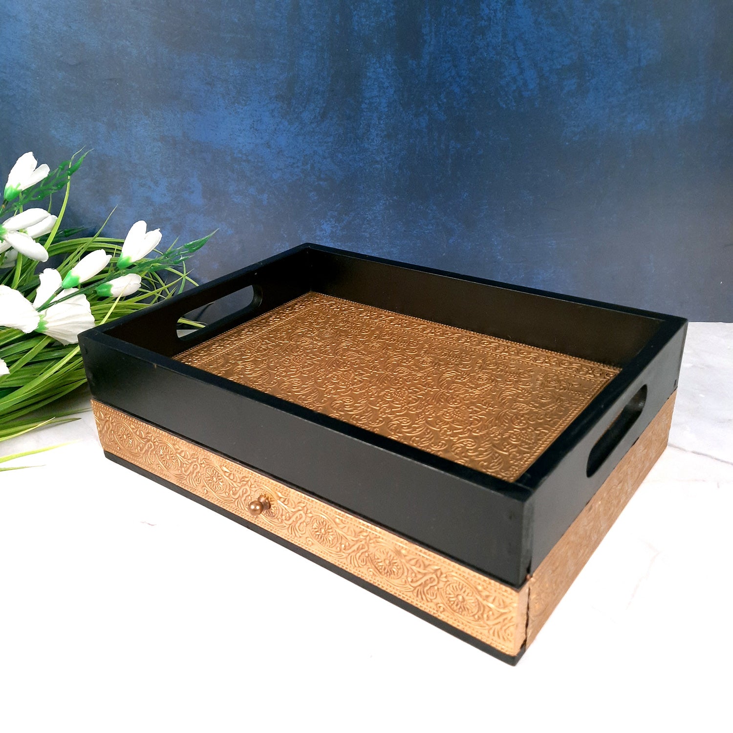 Serving Platters Set - With Drawer - For Serving & Table Decor -14 Inch - ApkaMart