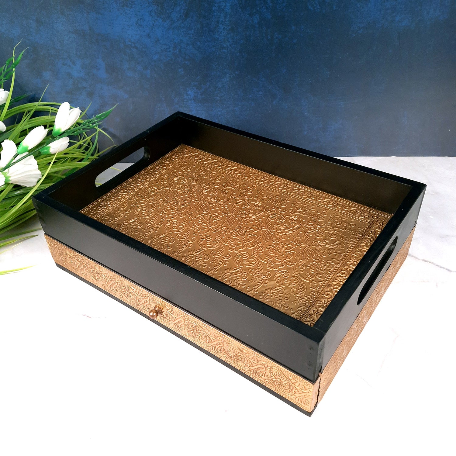 Serving Platters Set - With Drawer - For Serving & Table Decor -14 Inch - ApkaMart