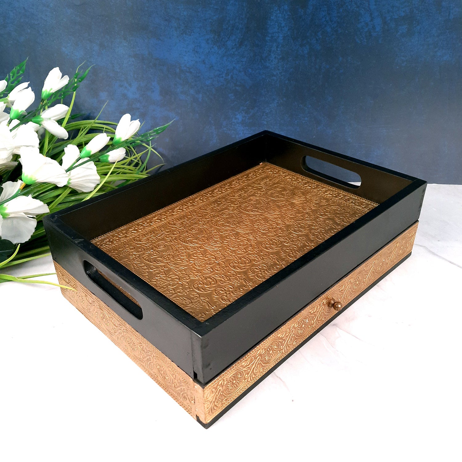 Serving Platters Set - With Drawer - For Serving & Table Decor -14 Inch - ApkaMart