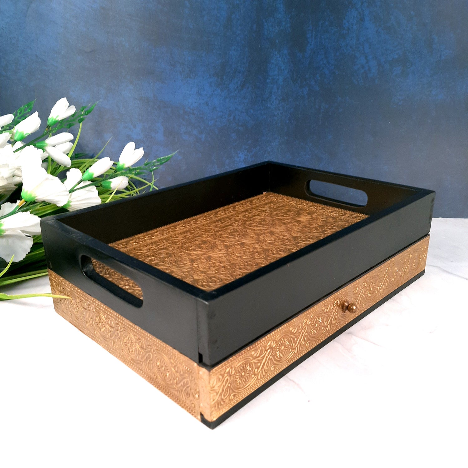 Serving Platters Set - With Drawer - For Serving & Table Decor -14 Inch - ApkaMart