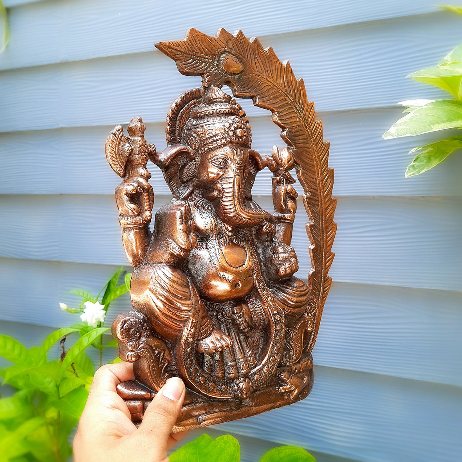 Ganesh Ji Wall Hanging | Ganpati Wall Statue - for Home, Wall Decor, Puja & Gifts -13 inch-Apkamart