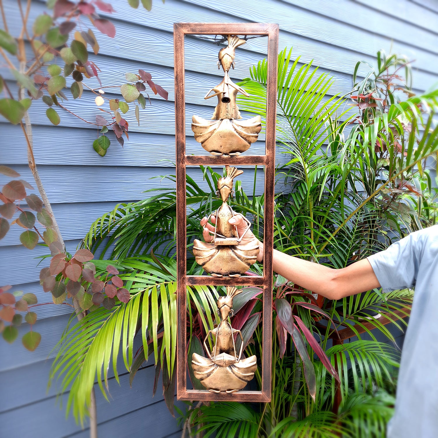 Decorative Musician in Frame Wall Hanging | Home Decor & Wall Decor | Playing Instrument (Golden, 15 Inch)-Apkamart