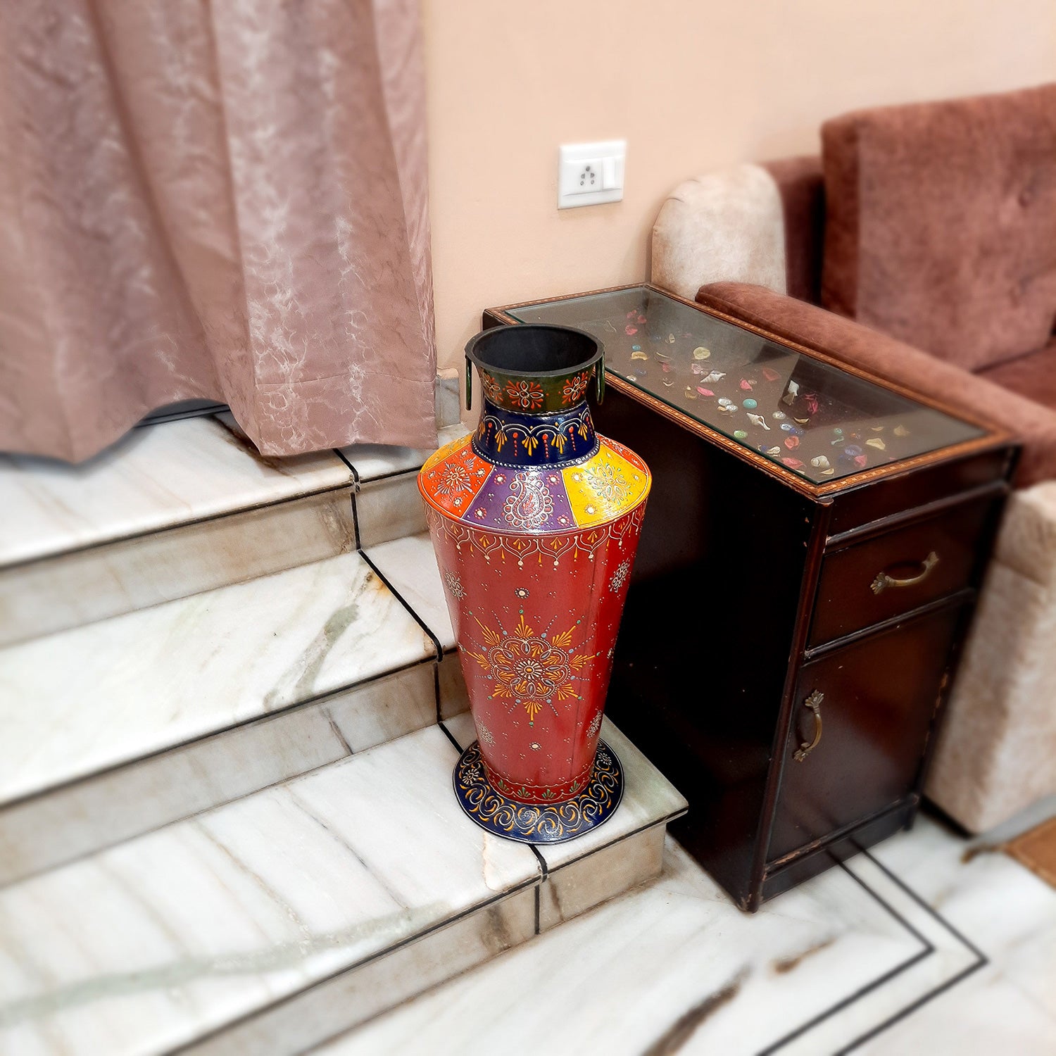 Big Flower Pot - Corner Flower Vase - For Living Room & Entrance - 24 Inch - ApkaMart