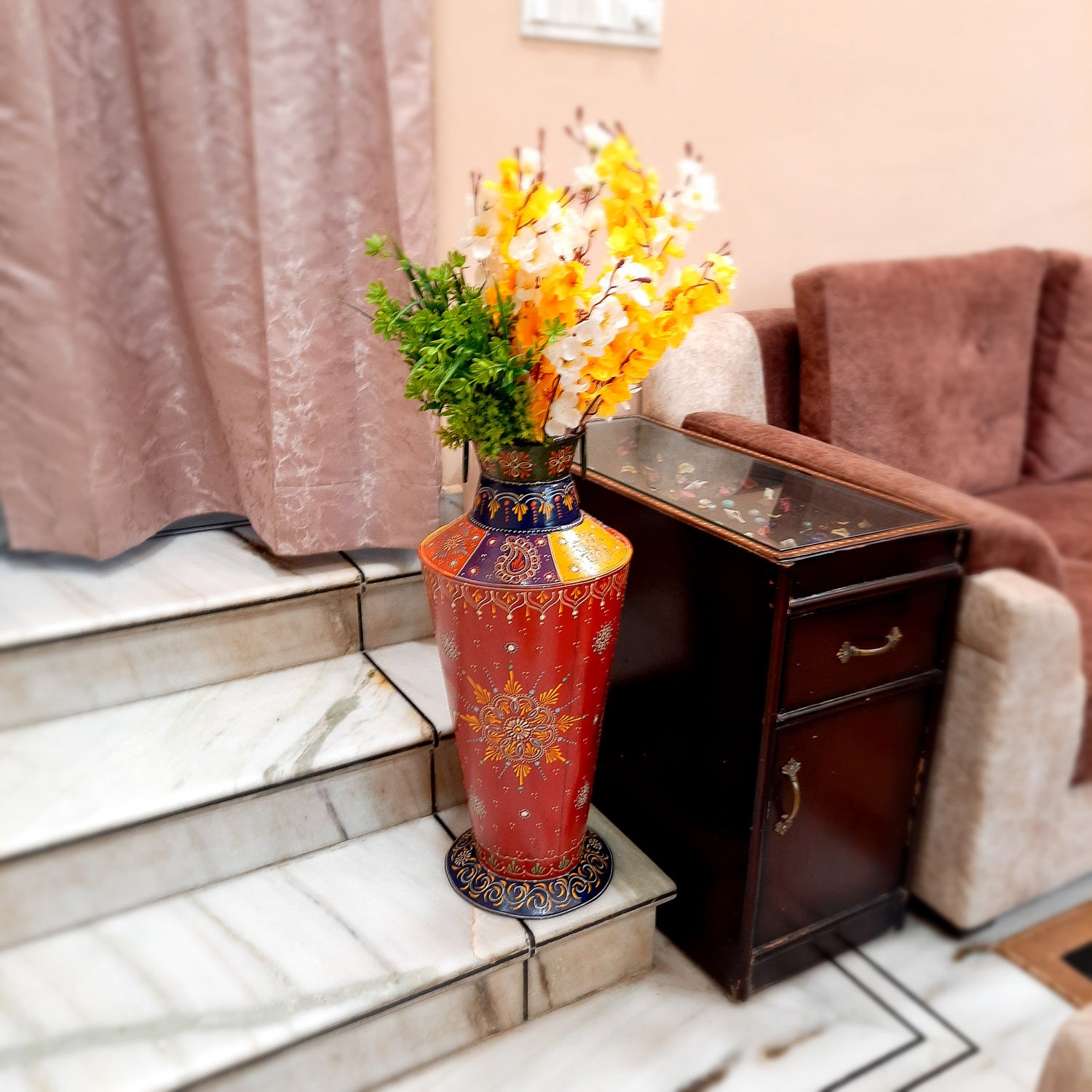 Big Flower Pot - Corner Flower Vase - For Living Room & Entrance - 24 Inch - ApkaMart
