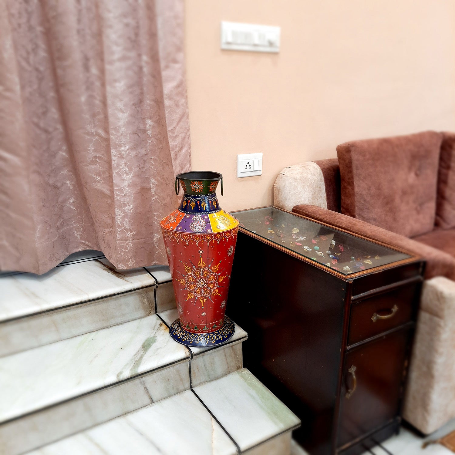 Flower Pots | Corner Big Flower Vase for Living Room - 21 Inch - ApkaMart