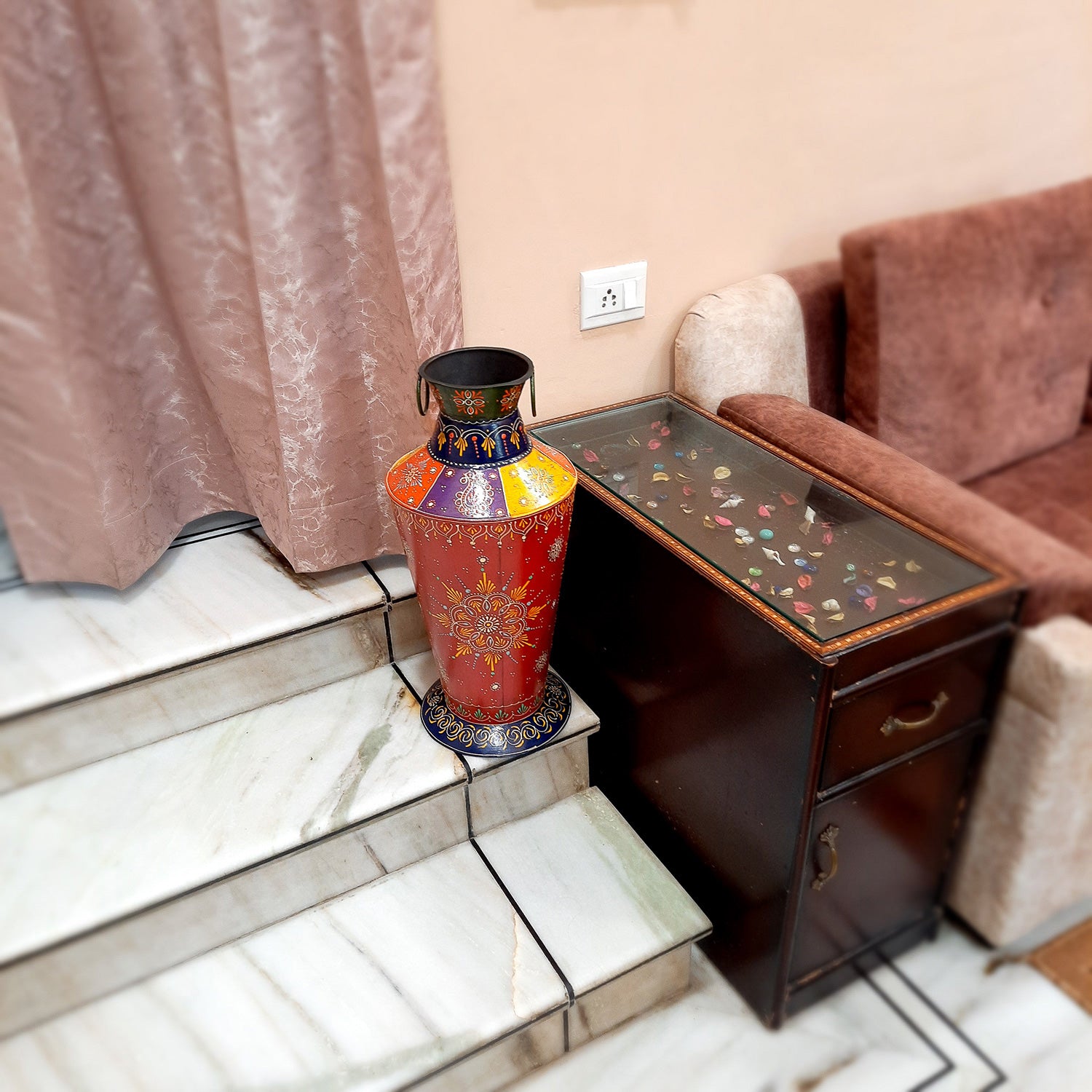 Flower Pots | Corner Big Flower Vase for Living Room - 21 Inch - ApkaMart