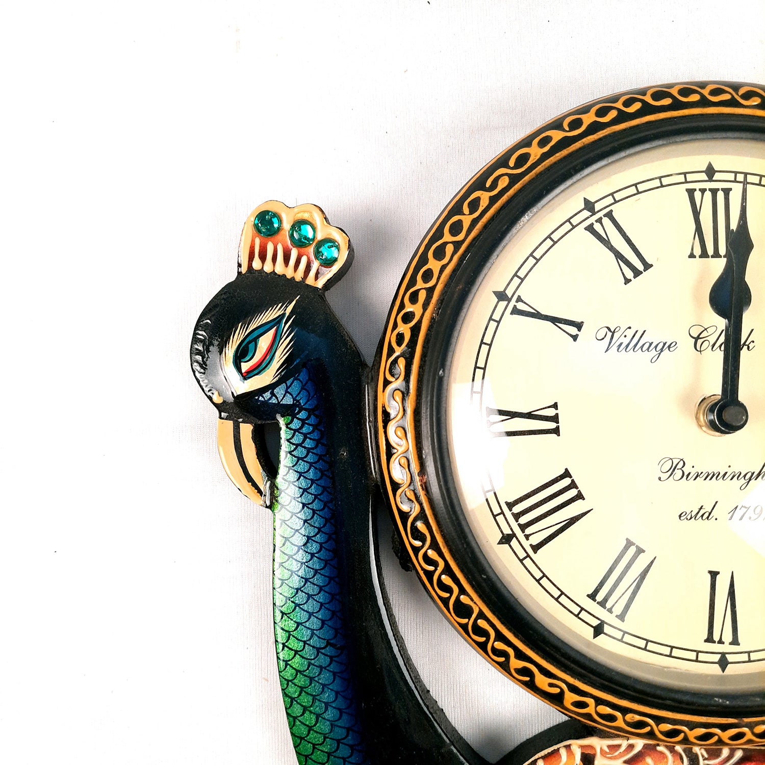 Peacock Wall Clock | Decorative Wall Clock - For Home, Wall Decor, Office & Gifts (12 inch)- Apkamart