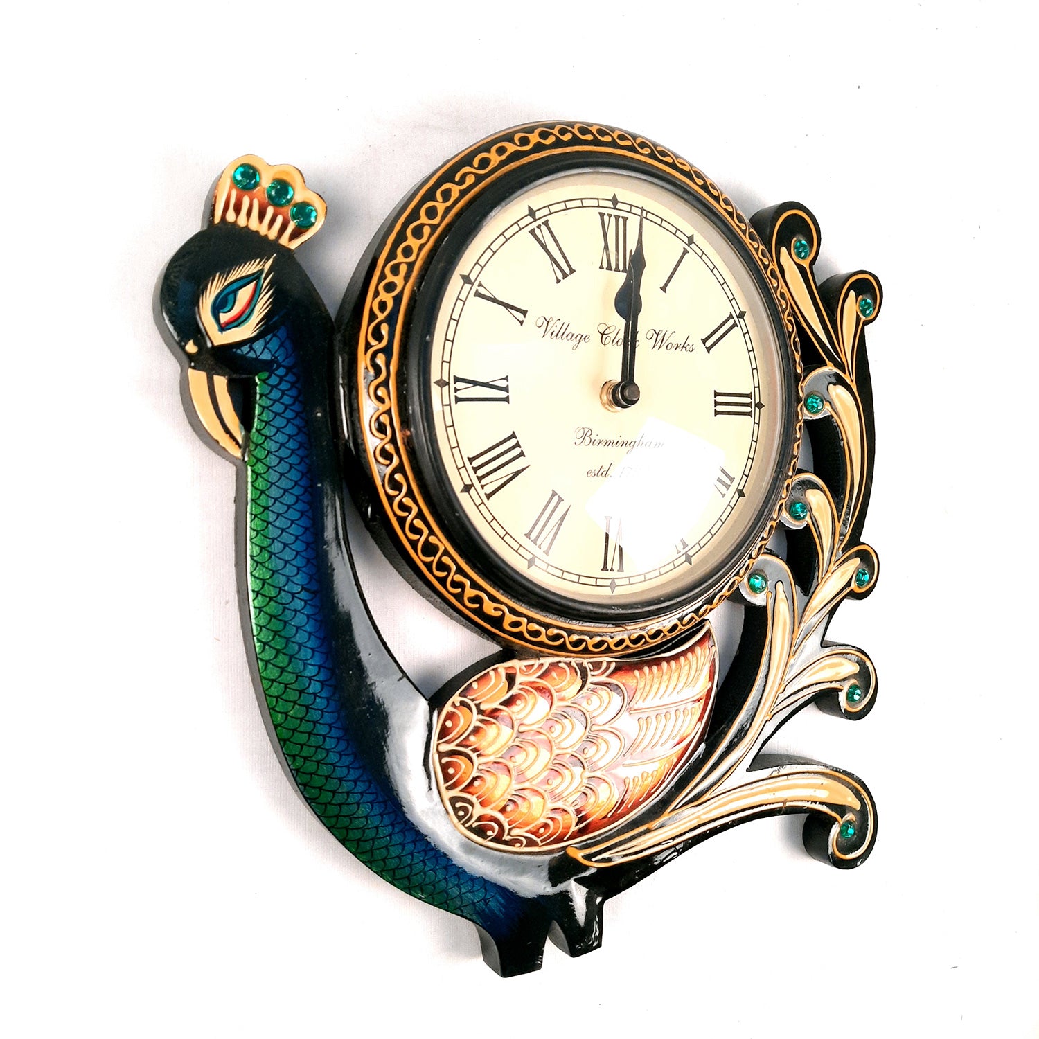 Peacock Wall Clock | Decorative Wall Clock - For Home, Wall Decor, Office & Gifts (12 inch)- Apkamart