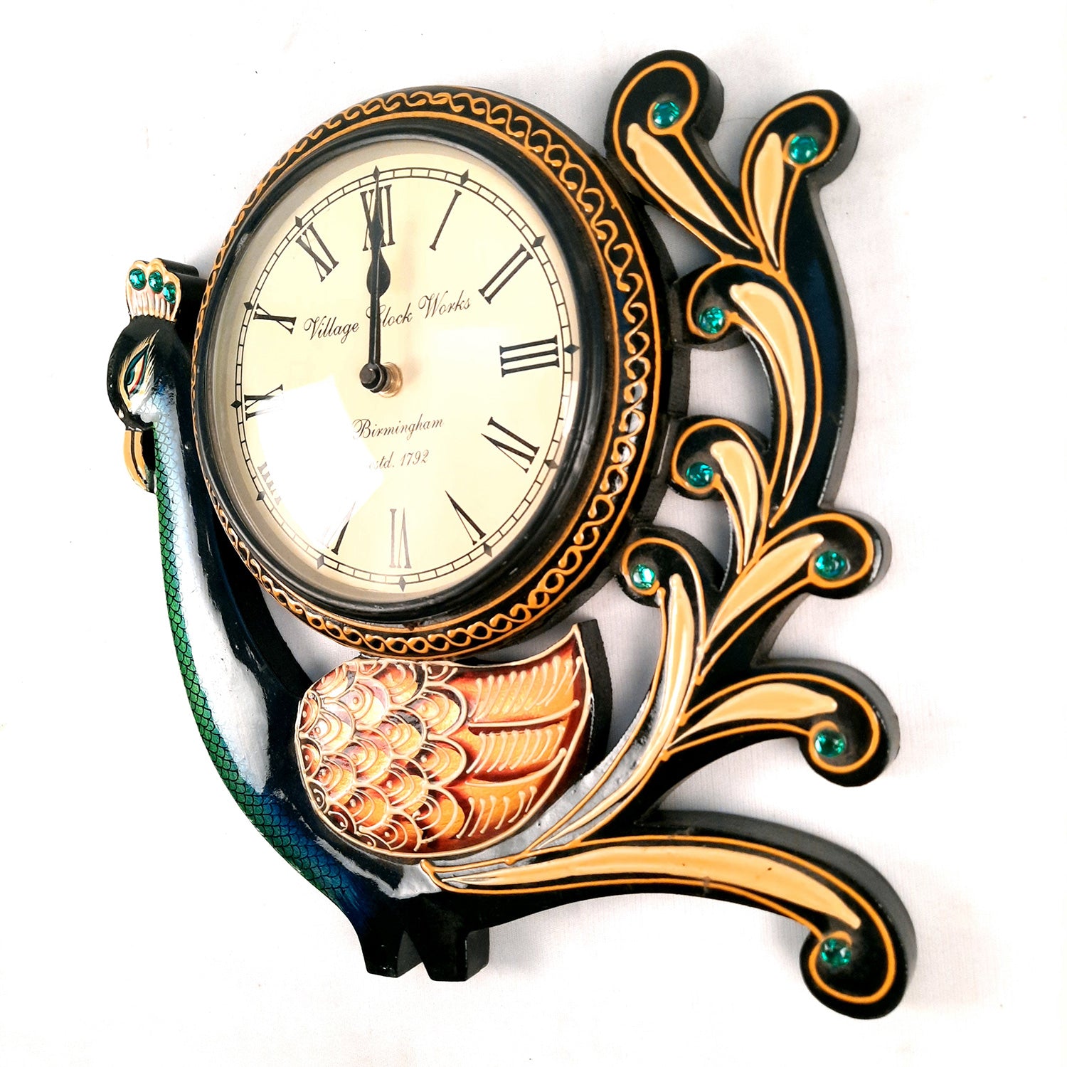 Peacock Wall Clock | Decorative Wall Clock - For Home, Wall Decor, Office & Gifts (12 inch)- Apkamart