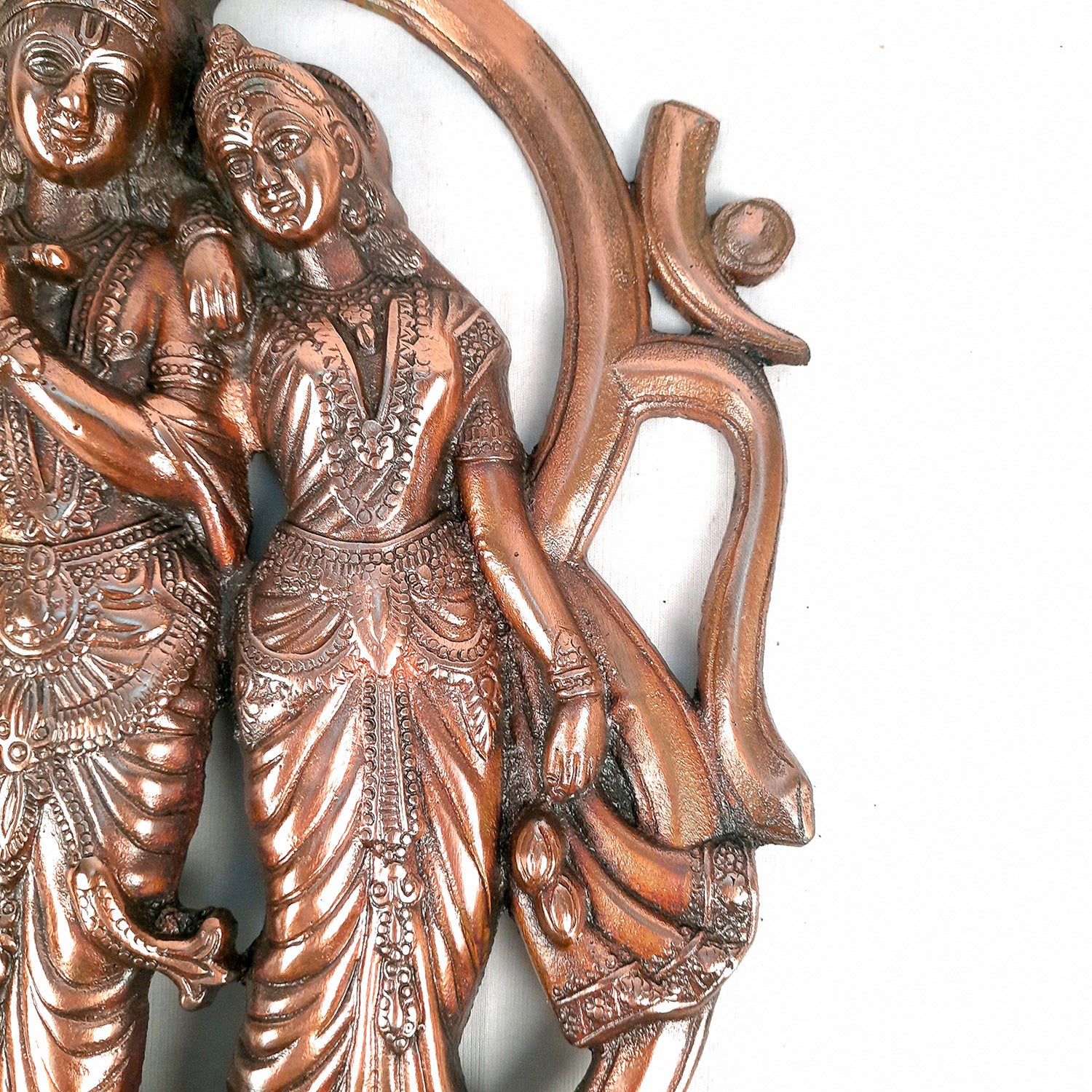 Radha Krishna Wall Hanging | Krishna Playing Bansuri Wall Decor - For Home, Puja, Wedding Gift - 16 Inch - apkamart