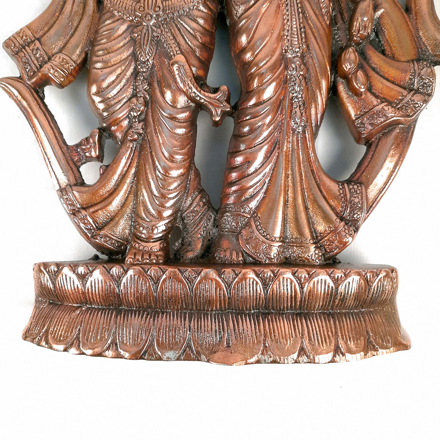 Radha Krishna Wall Hanging | Krishna Playing Bansuri Wall Decor - For Home, Puja, Wedding Gift - 16 Inch - apkamart