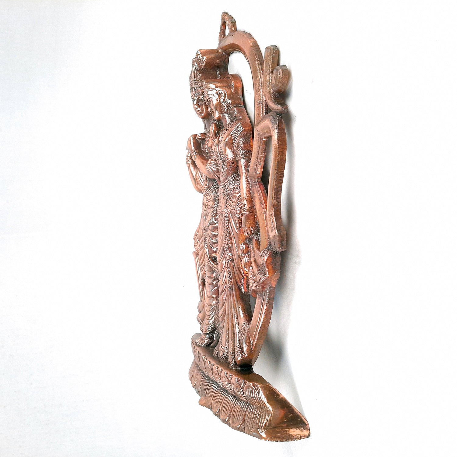 Radha Krishna Wall Hanging | Krishna Playing Bansuri Wall Decor - For Home, Puja, Wedding Gift - 16 Inch - apkamart