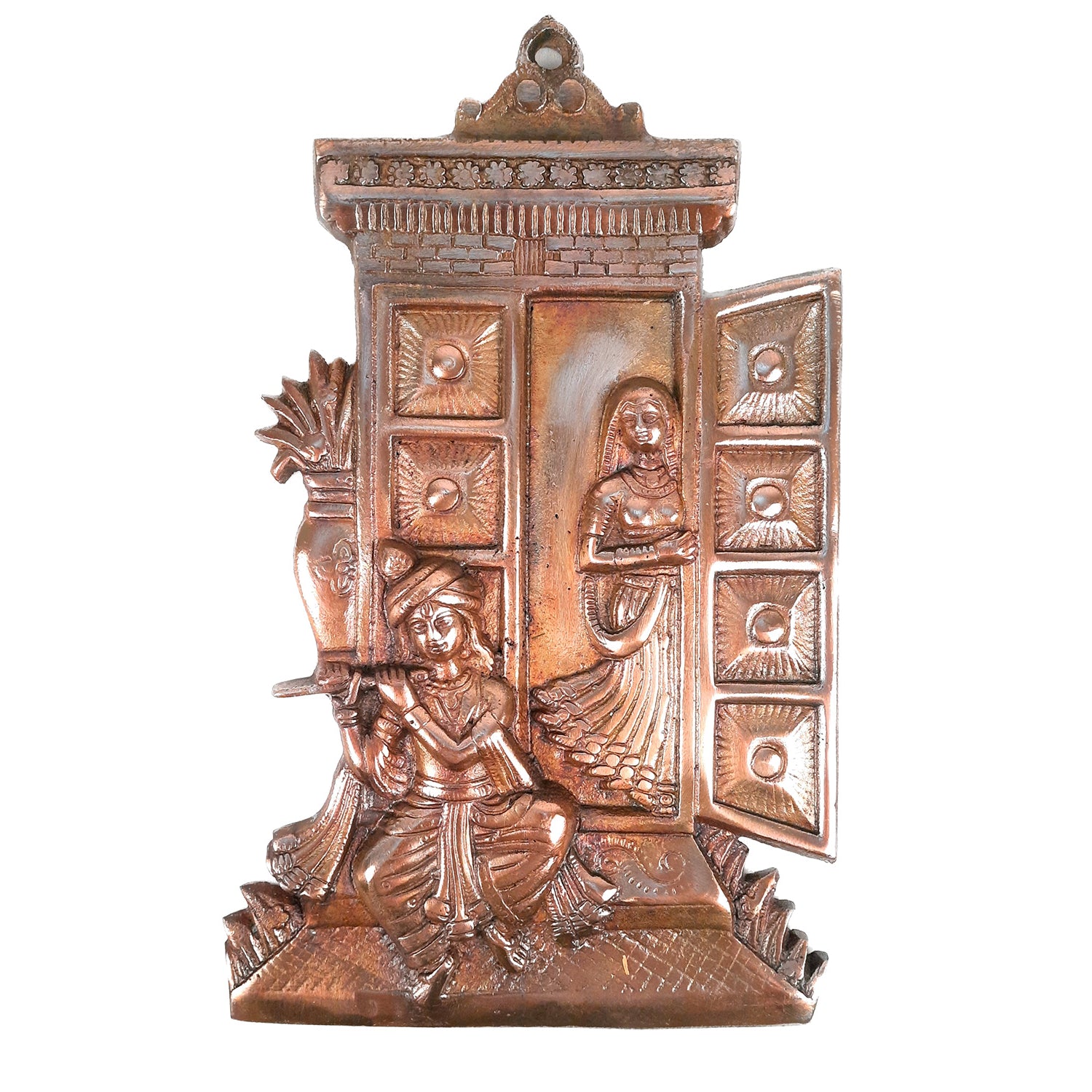Radha Krishna Wall Hanging - Metal Wall Decor - 13 Inch - apkamart
